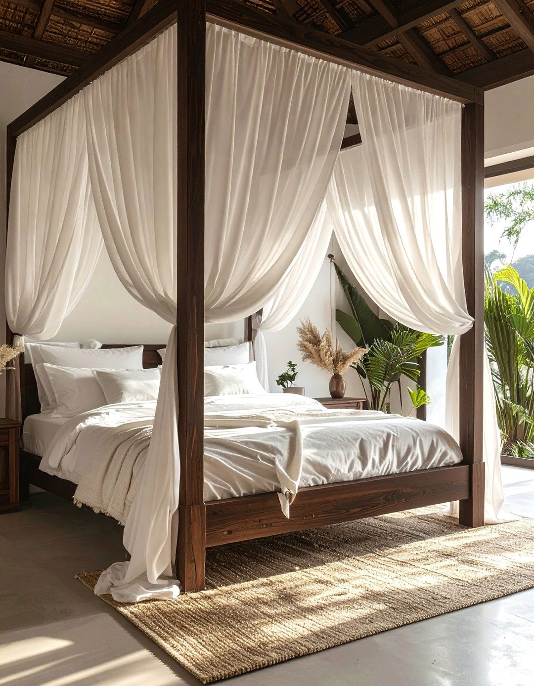 Canopy Bed with Gauzy Fabrics - 40 Boho Bedroom Ideas for a Cozy and Eclectic Retreat