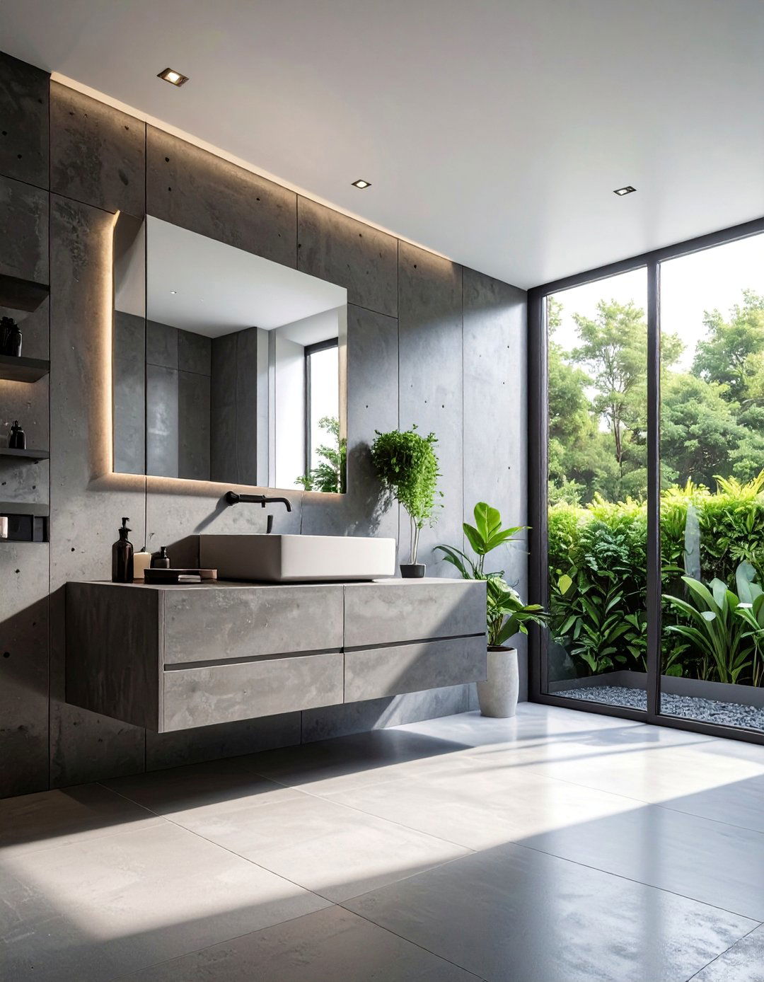 Cantilevered Bathroom Vanity with Hidden Supports - 40 Bathroom Vanity Ideas to Elevate Your Space