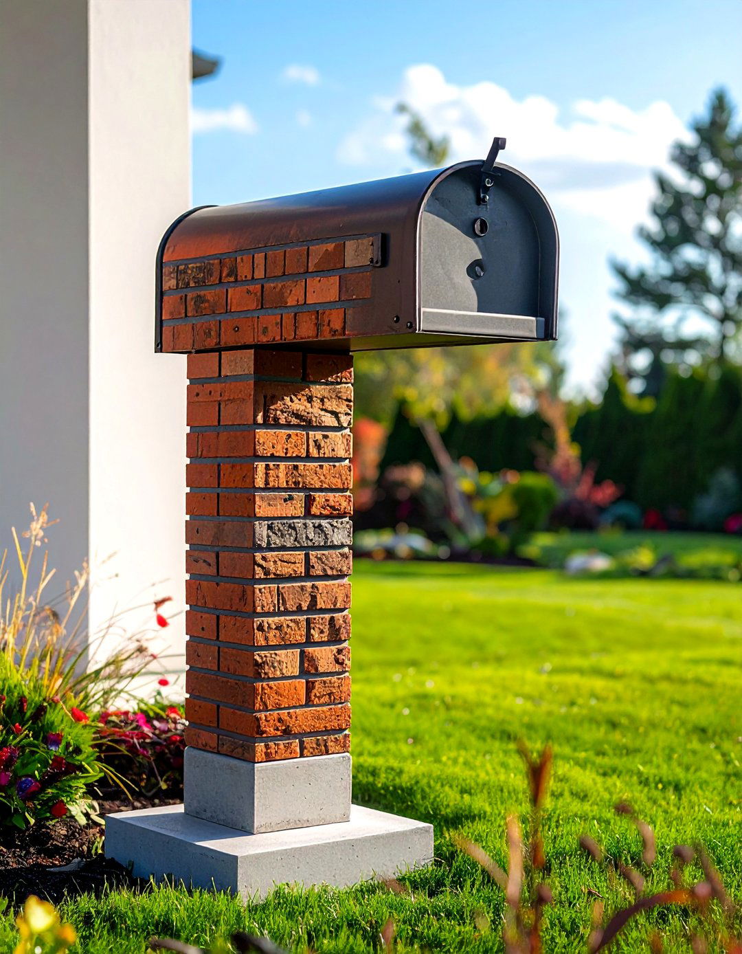 Cantilevered Brick Mailbox Design - 30 Brick Mailbox Ideas to Elevate Your Curb Appeal
