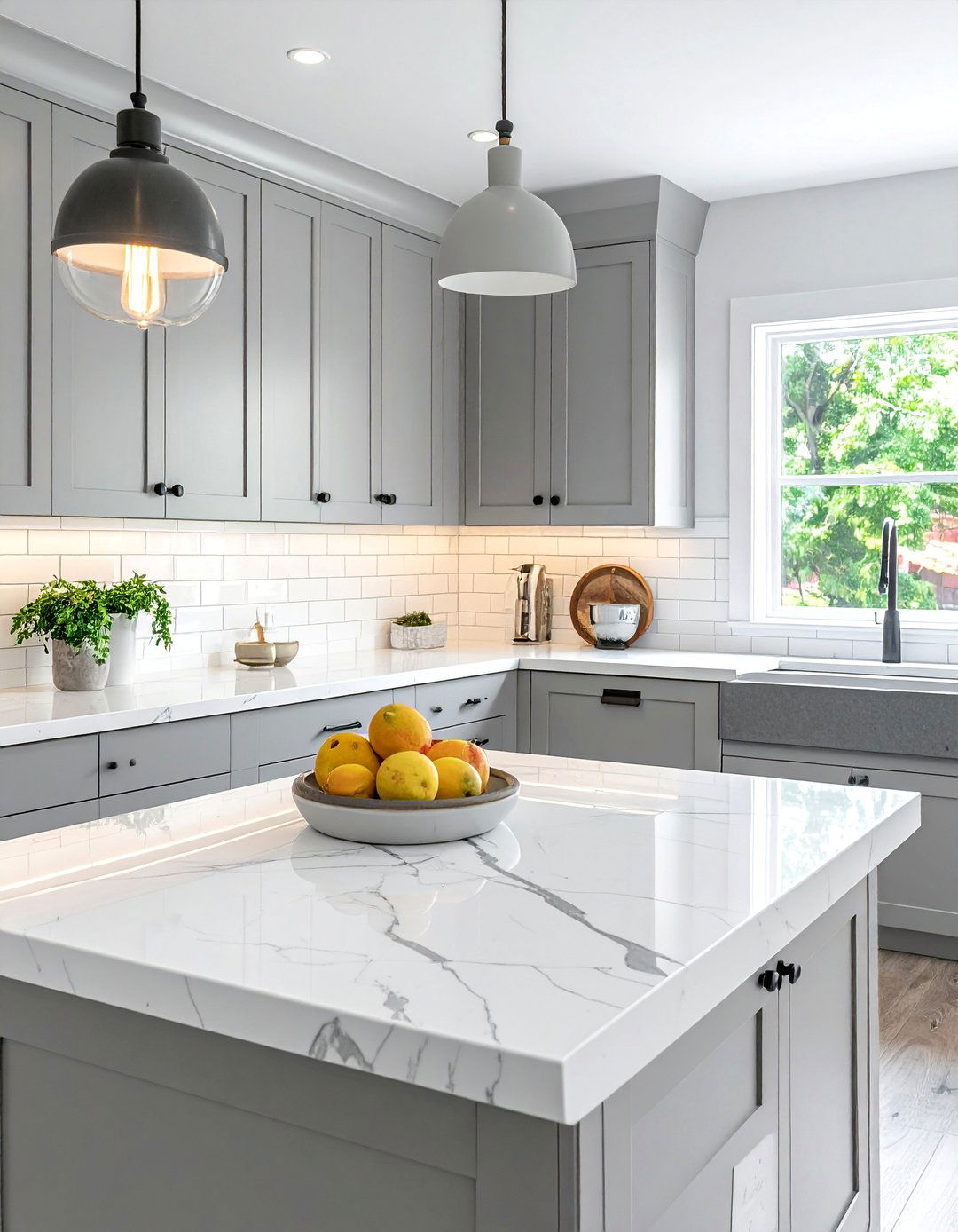 Carrara Style Soft Vein Quartz Kitchen Countertop - 20 Quartz Kitchen Countertops Ideas for Modern Homes