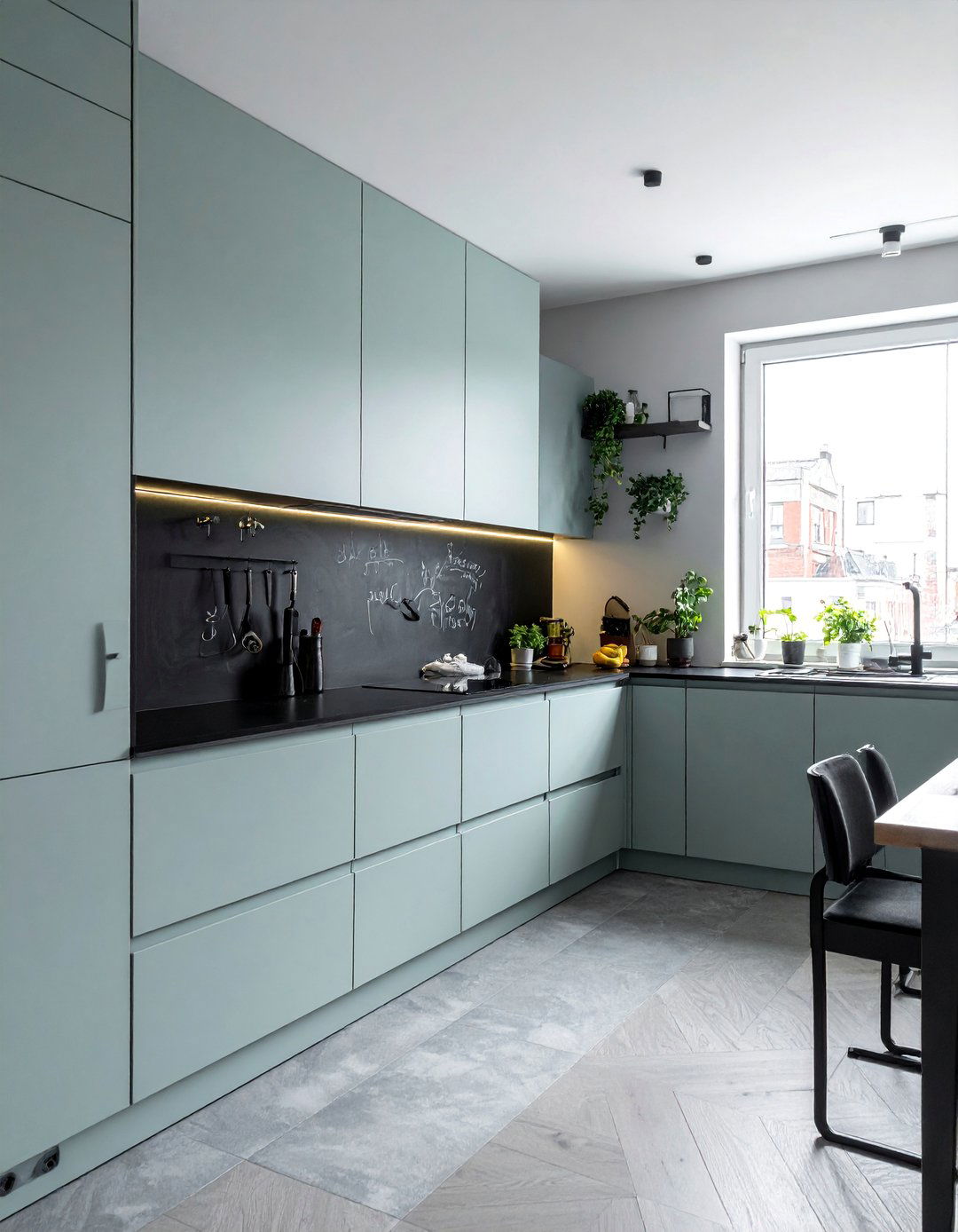 Chalkboard Paint Feature - 30 Budget-Friendly Small Galley Kitchen Ideas