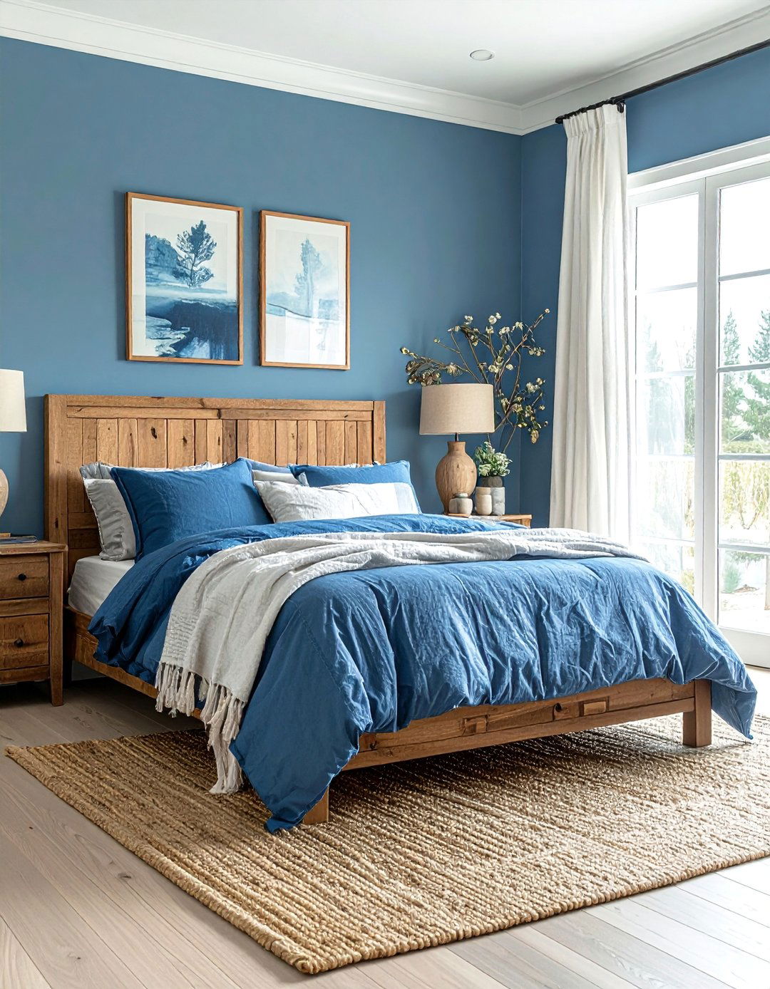Chambray Blue for a Casual Look - 40 Blue Bedroom Ideas for a Serene and Relaxing Atmosphere
