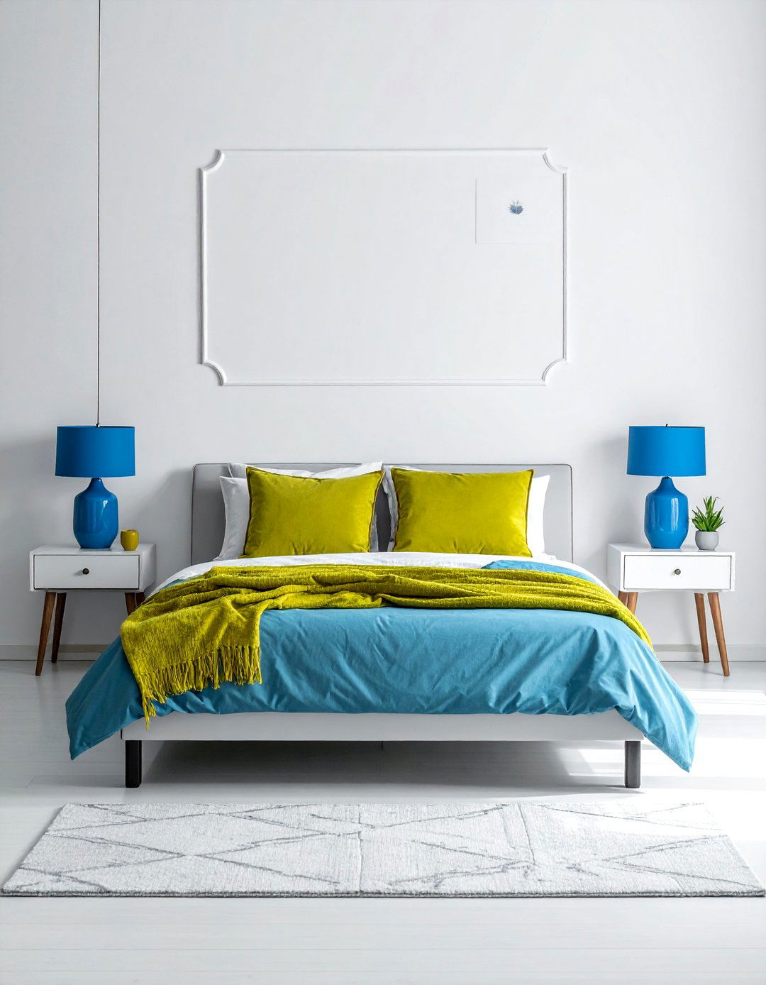Chartreuse and Electric Blue Accents - 30 Colorful Bedroom Ideas for a Vibrant Space