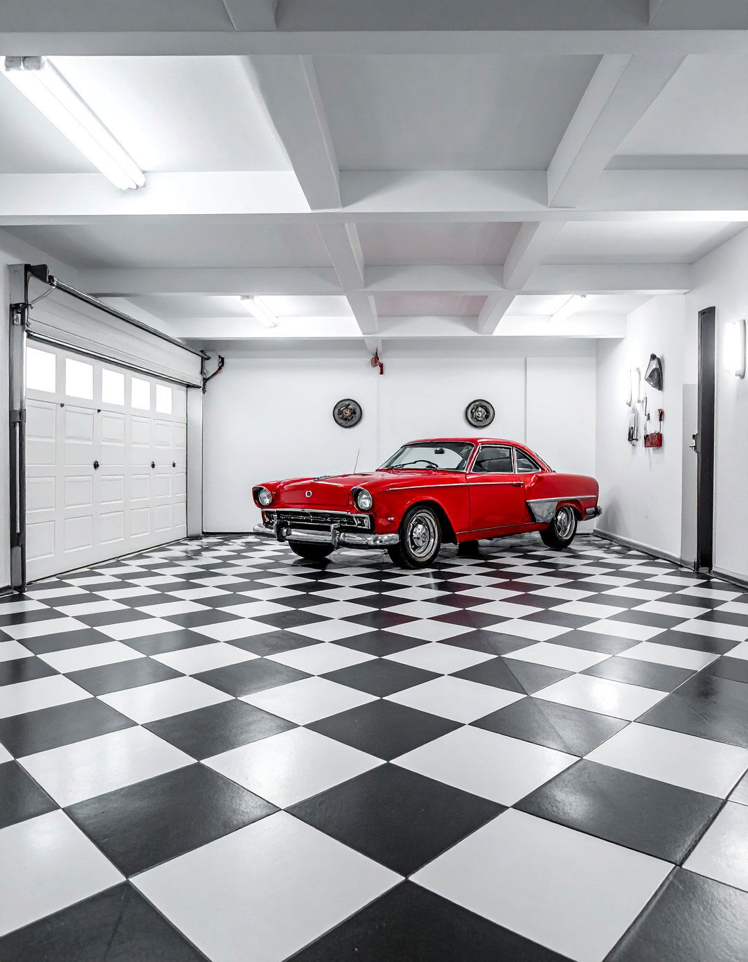 Checkerboard Painted Garage Floor - 25 Garage Paint Ideas to Refresh Your Space