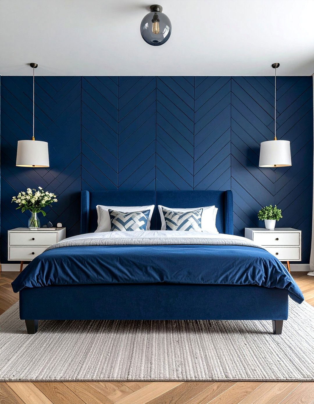 Chevron Pattern Shiplap Bedroom Wall - 30 Shiplap Bedroom Ideas for a Rustic and Chic Look