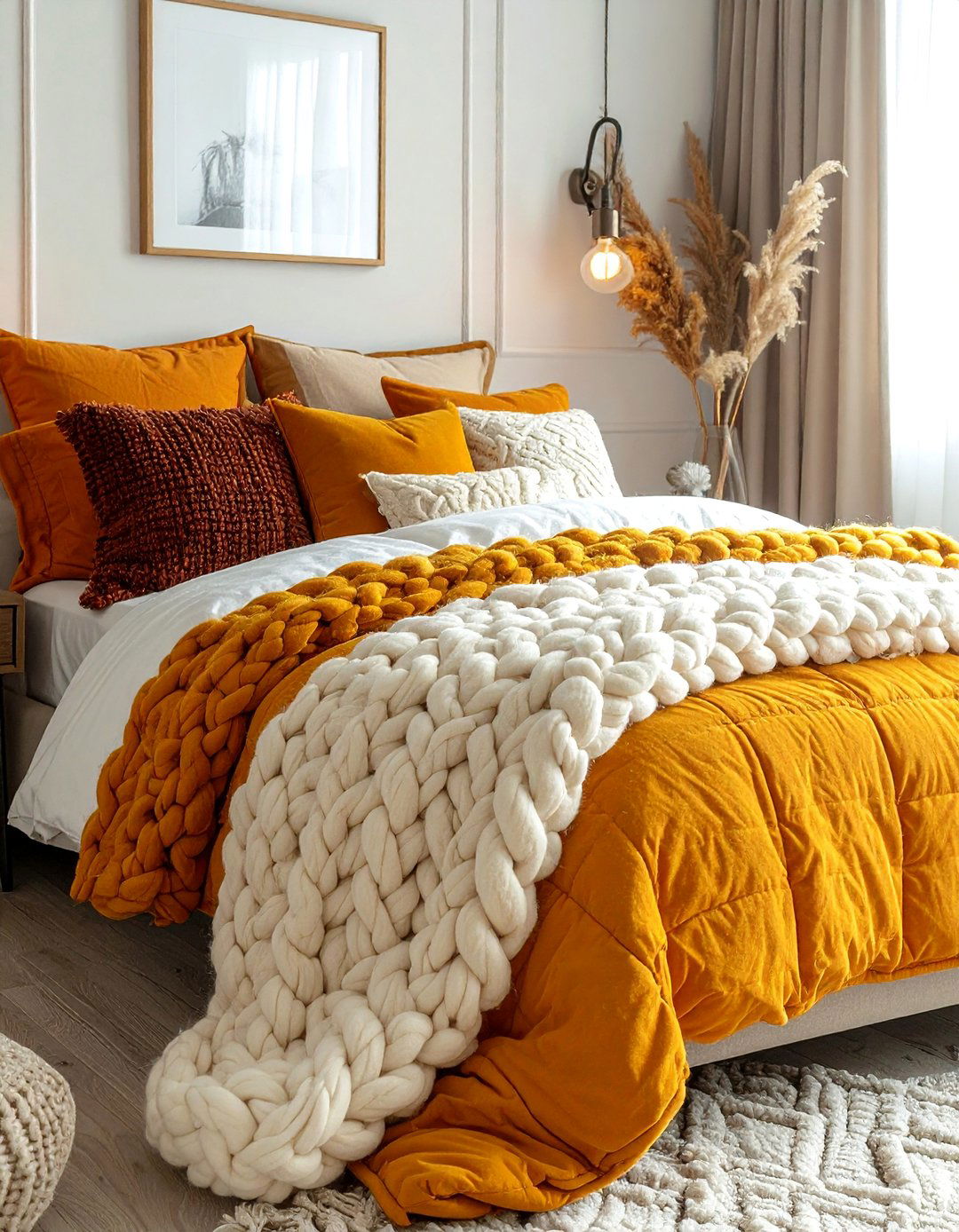 Chunky Knit Texture Layers - 30 Baddie Room Ideas for a Chic and Trendy Look