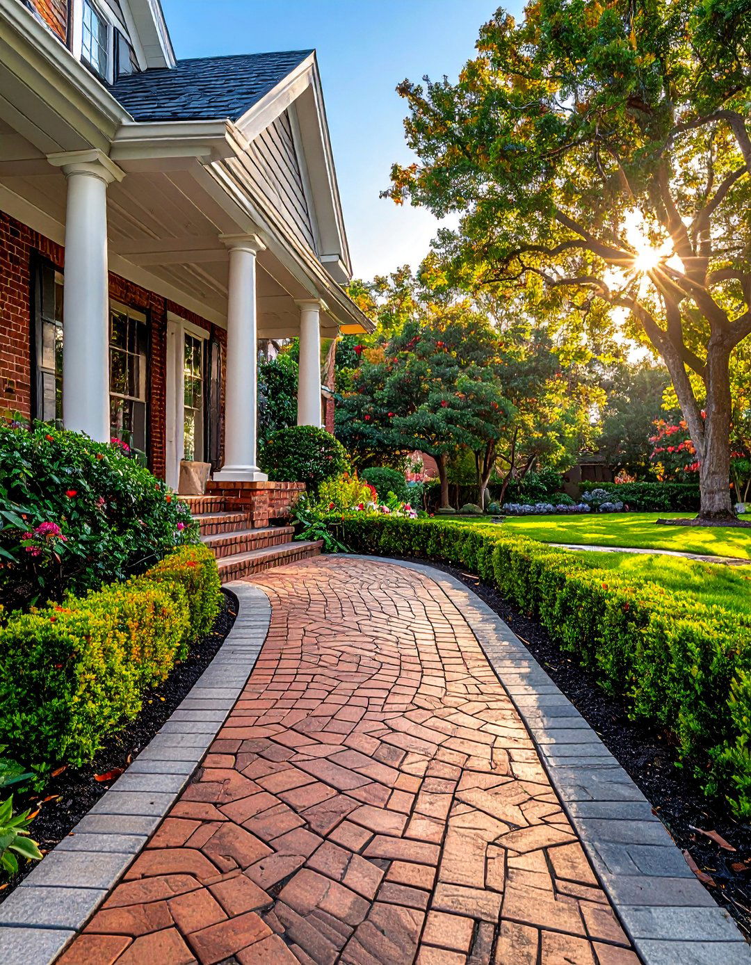 Classic Basket Weave Brick Walkway - 20 Brick Landscaping Ideas for Timeless Outdoor Charm