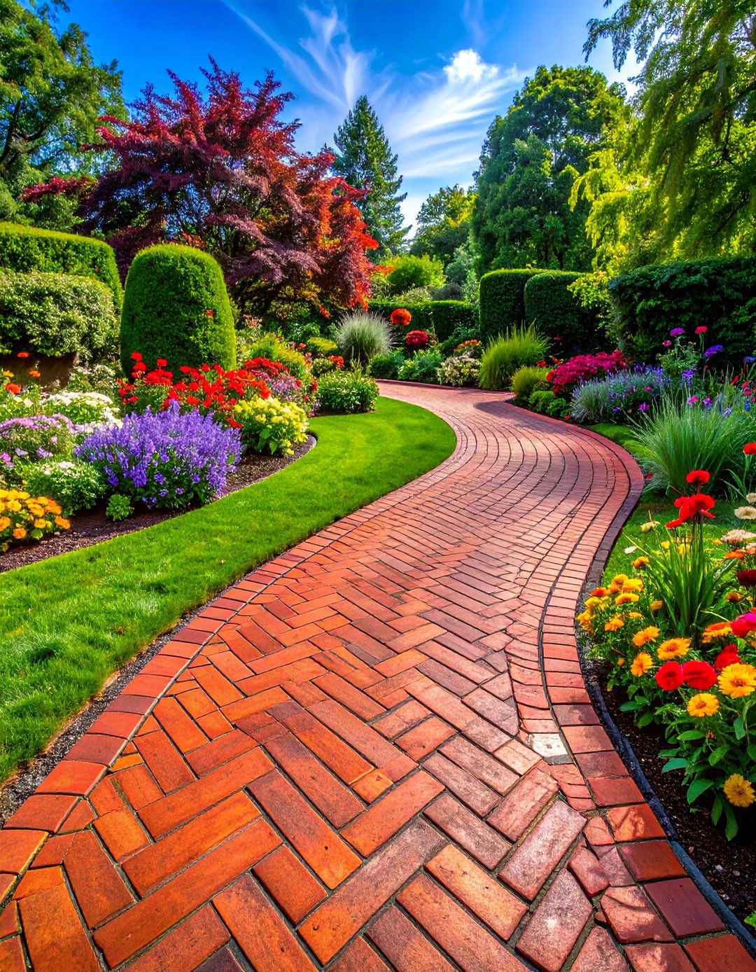 Classic Herringbone Paver Walkway - 30 Paver Walkway Ideas to Beautify Your Garden