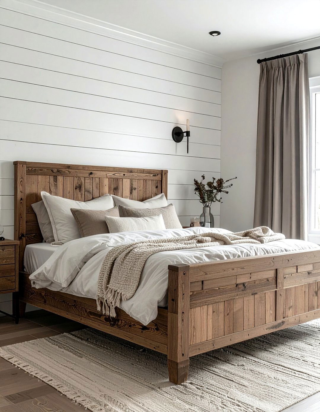 Classic White Horizontal Shiplap Bedroom Wall - 30 Shiplap Bedroom Ideas for a Rustic and Chic Look