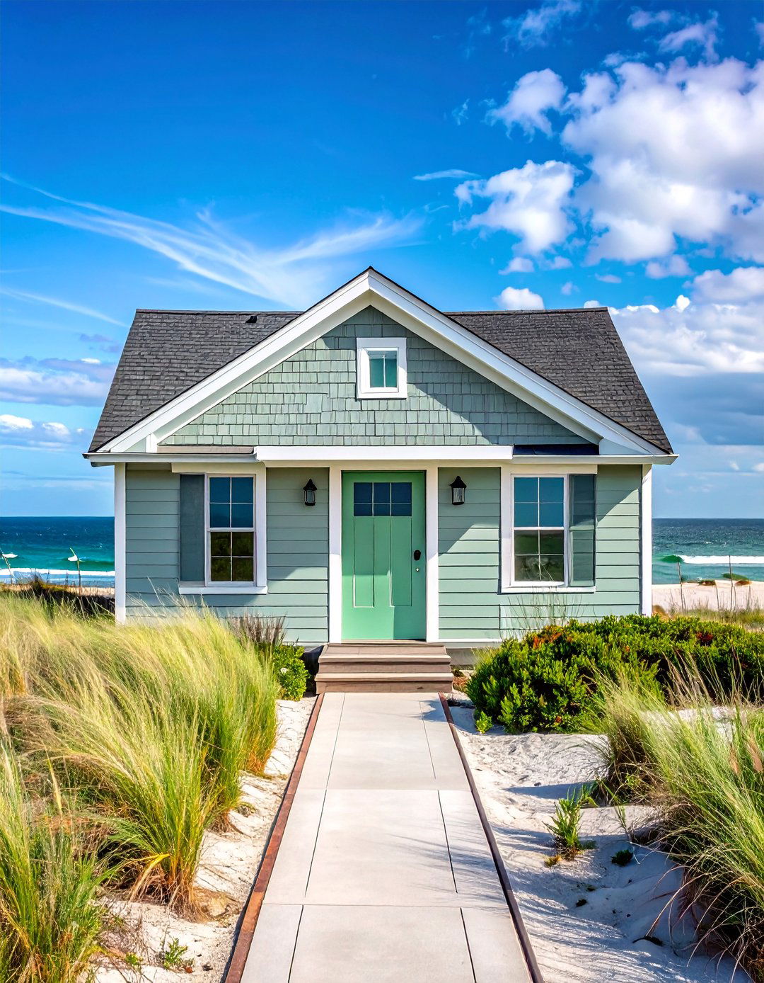 Coastal Home with Light Gray Natural Clay Siding - 20 Home Designs Using Natural Clay Siding Colors