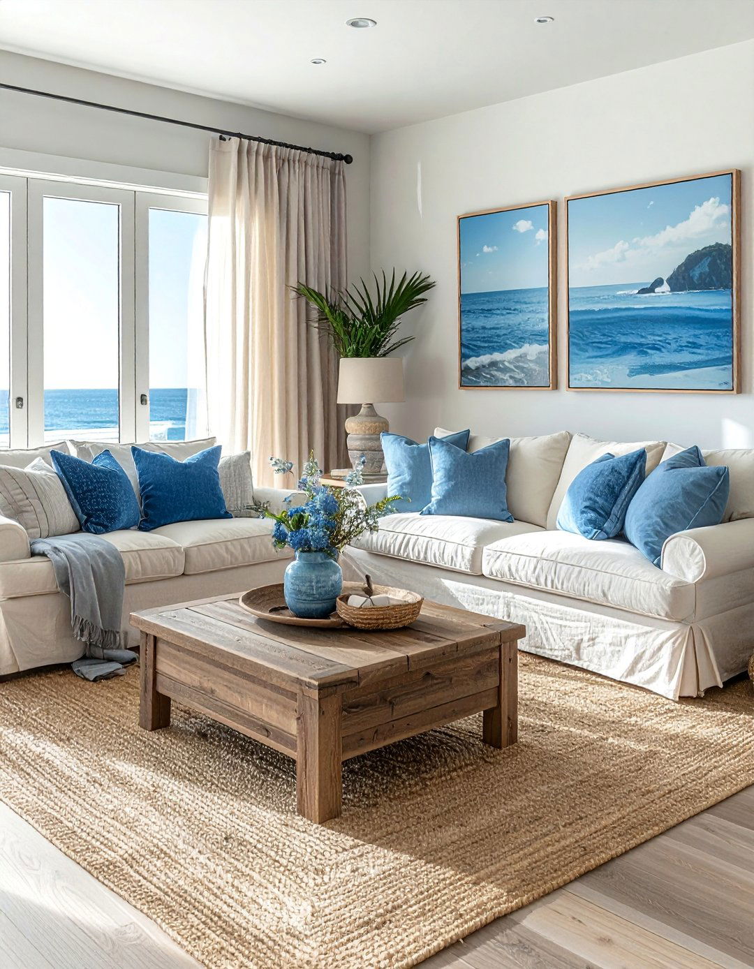 Coastal Inspired Blue and Beige Living Room - 20 Blue and Beige Living Room Ideas for a Calm Space