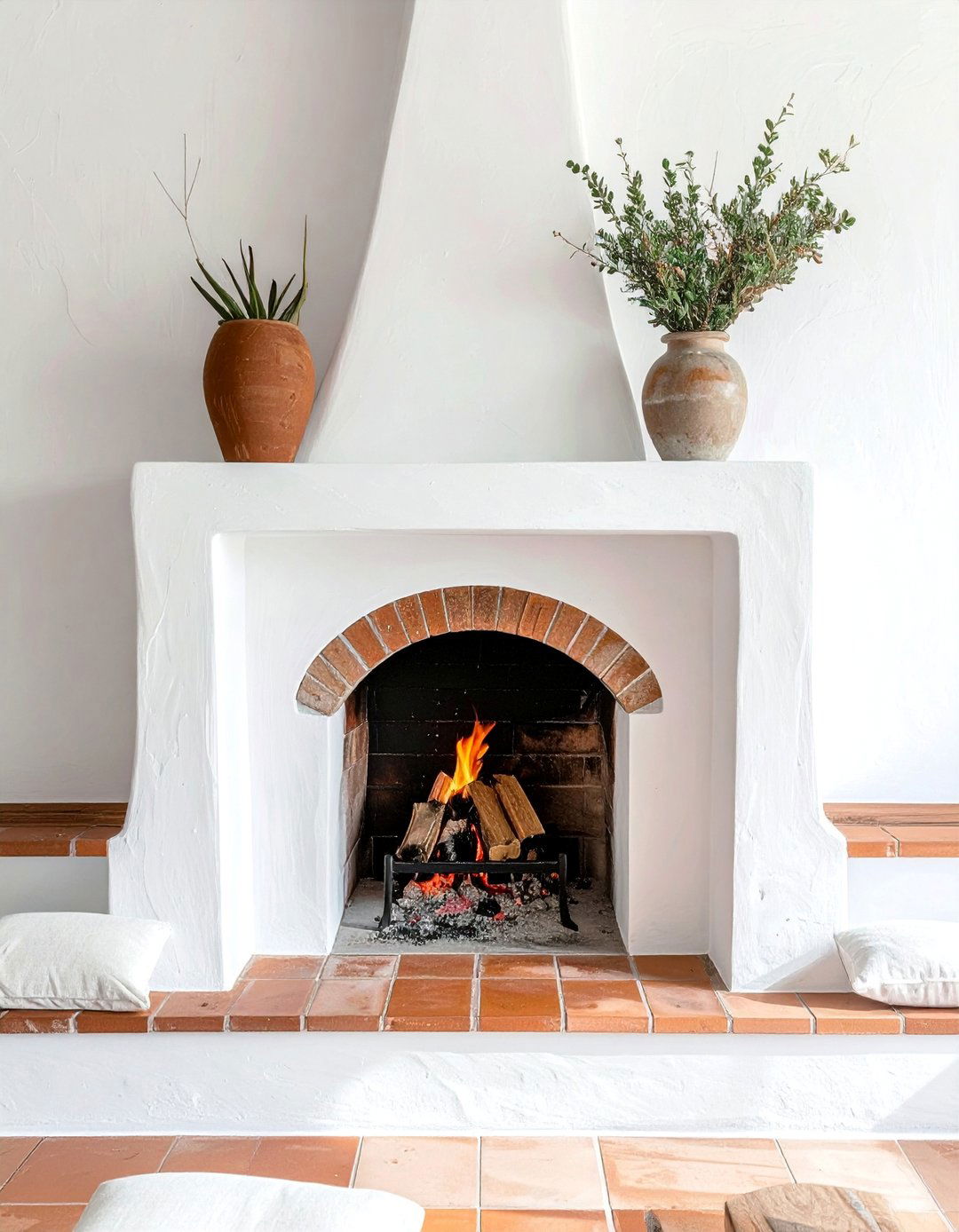Coastal Spanish White Stucco Fireplace - 25 Spanish Style Fireplace Ideas for a Warm Ambiance