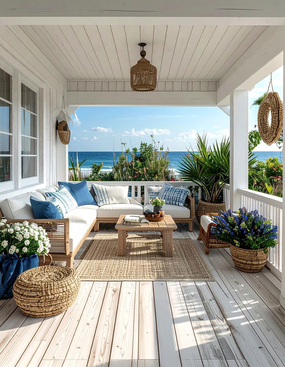 Coastal Style Enclosed Patio - 25 Enclosed Patio Ideas for Outdoor Comfort