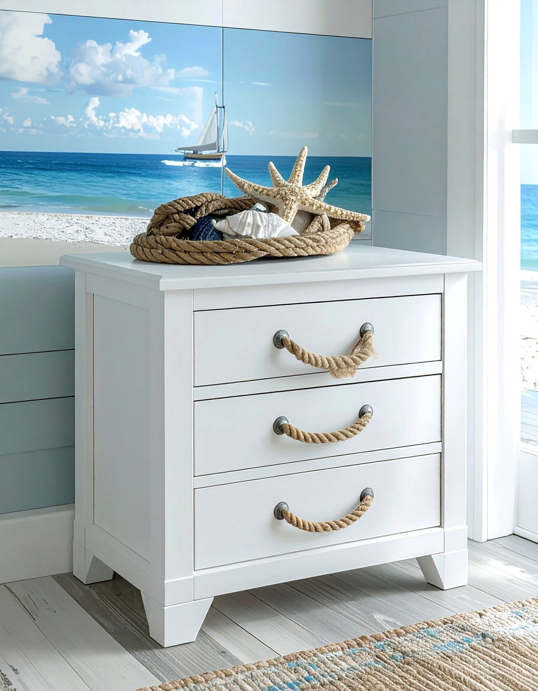 Coastal Style Nightstand Environment - 20 Nightstand Ideas to Enhance Your Bedroom Decor