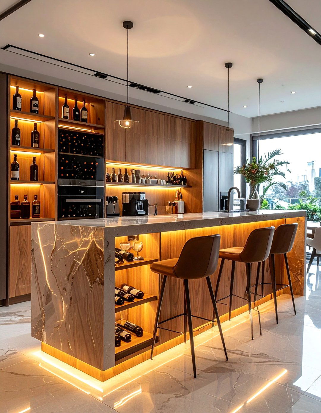 Coffee Bar with Wine Storage - 40 Coffee Bar Ideas to Elevate Your Home Brewing Station