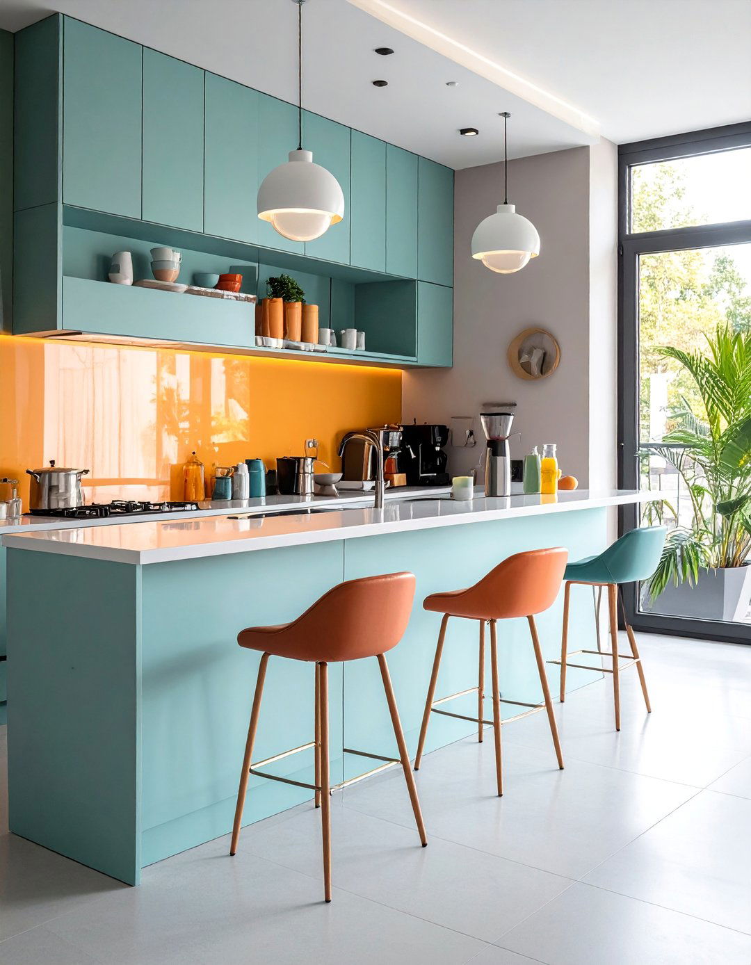 Color Coordinated Coffee Bar - 40 Coffee Bar Ideas to Elevate Your Home Brewing Station