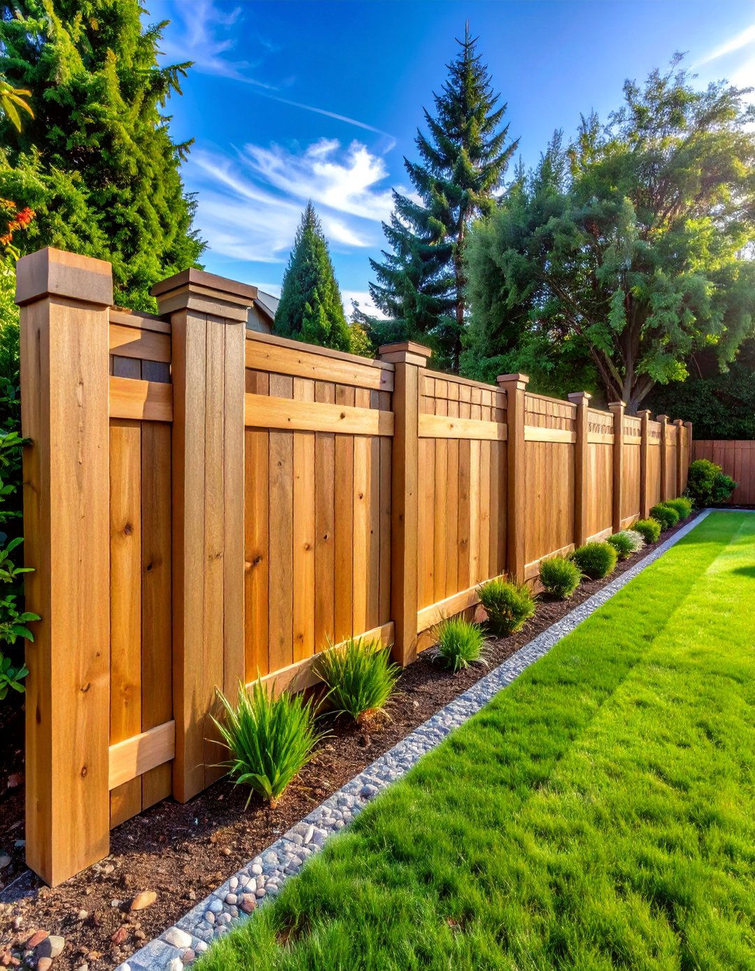 Composite Board Low Maintenance Fence - 25 Backyard Fence Ideas to Enhance Your Outdoor Space