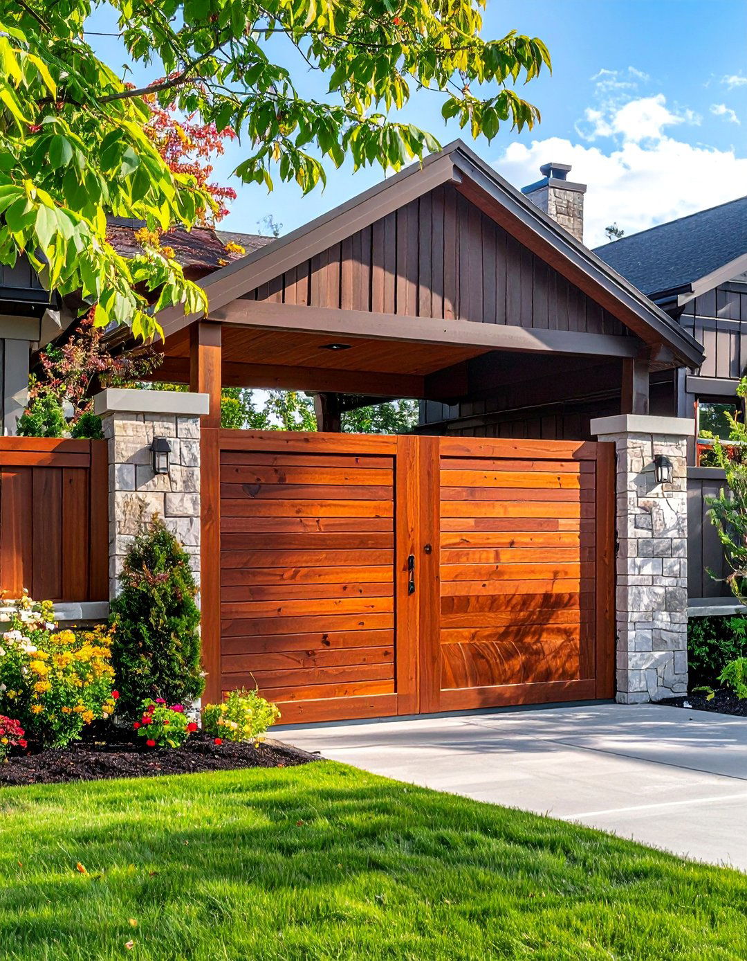 Composite Wood Front Door Gate - 20 Front Door Gate Ideas to Boost Curb Appeal