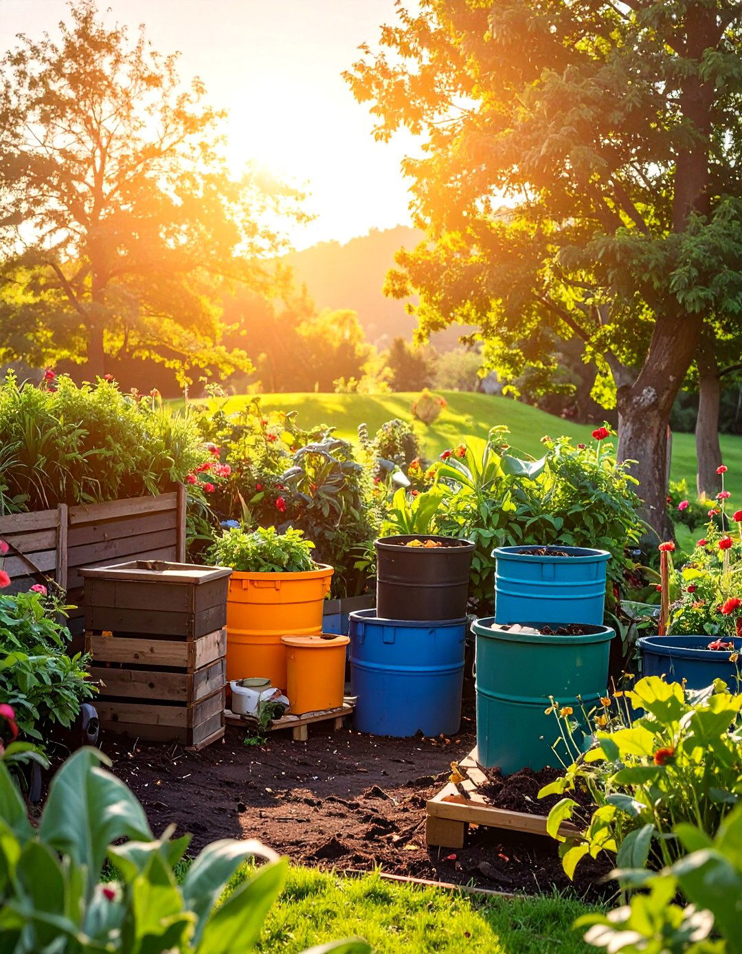 Compost Production System - 40 Backyard Ideas to Transform Your Outdoor Space