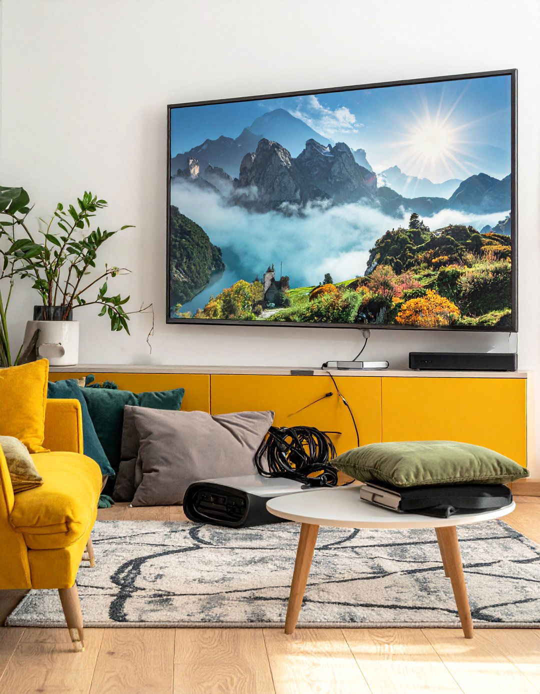 Conceal Cords and Cables - 30 Zen Living Room Ideas for a Peaceful Ambiance