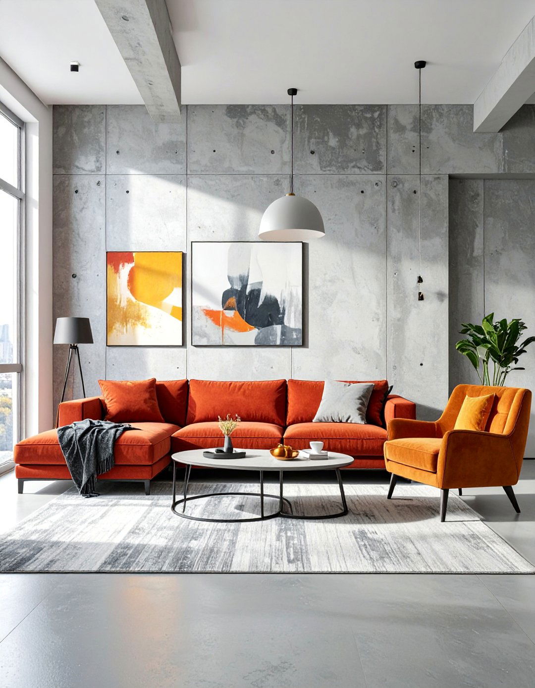 Concrete Industrial Texture - 30 Living Room Accent Wall Ideas to Add Personality