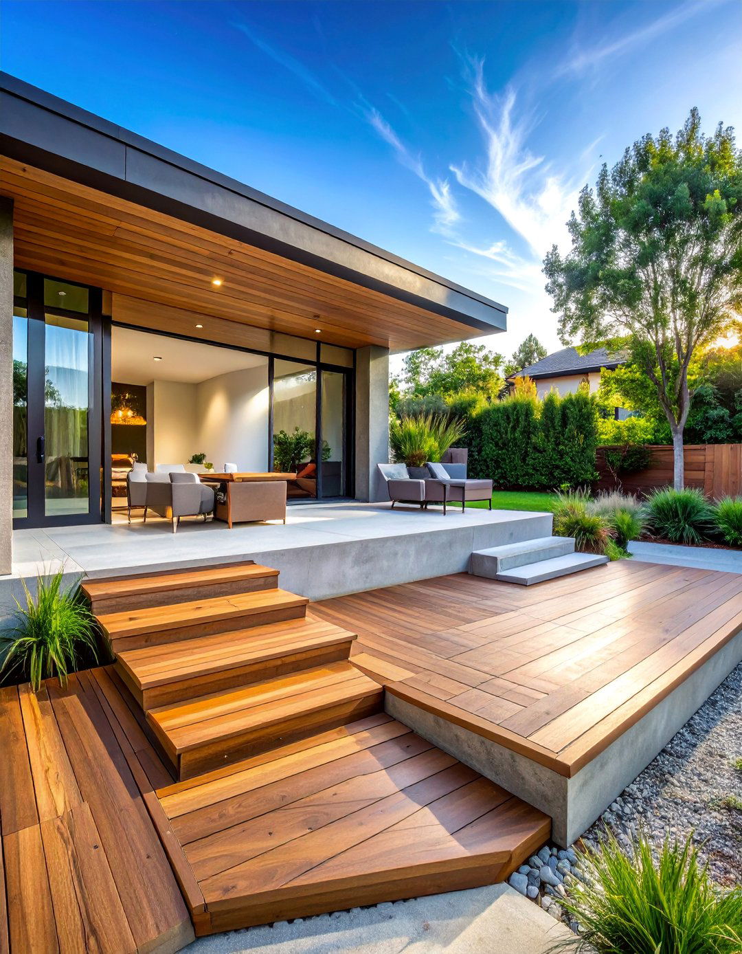 Concrete Patio Extension for an Existing Deck - 40 Concrete Patio Ideas for a Modern and Durable Outdoor Space