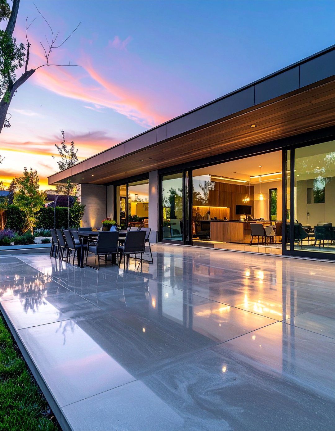Concrete Patio with a Smooth Trowel Finish - 40 Concrete Patio Ideas for a Modern and Durable Outdoor Space