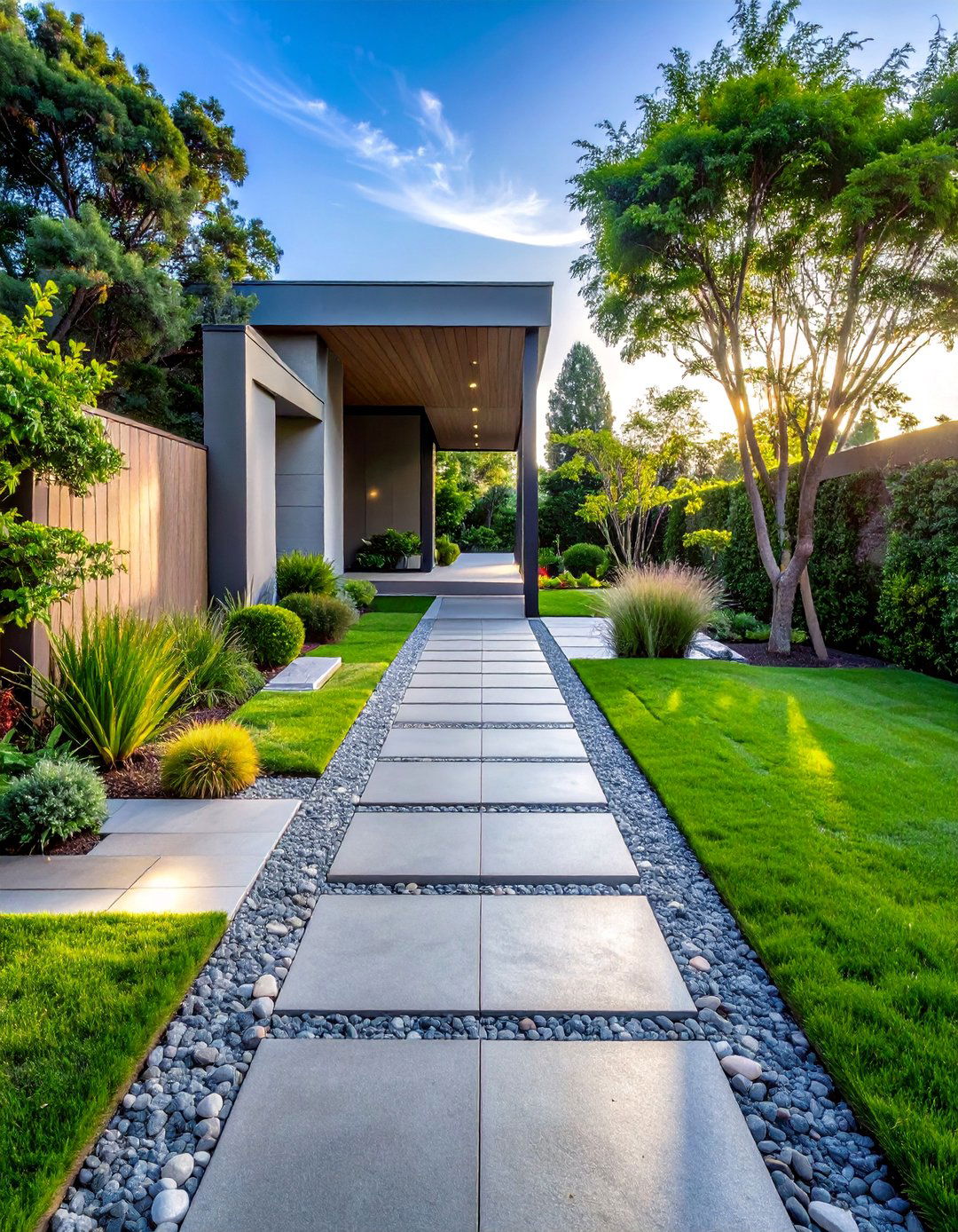 Concrete Slab Modern Walkways - 40 Backyard Walkway Ideas for a Beautiful Garden