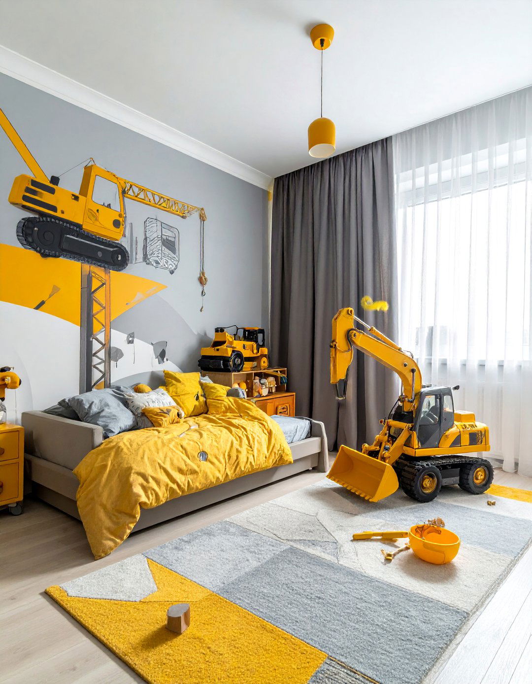 Construction Zone Builders Paradise - 30 Kids Room Accent Wall Ideas for a Fun and Creative Space