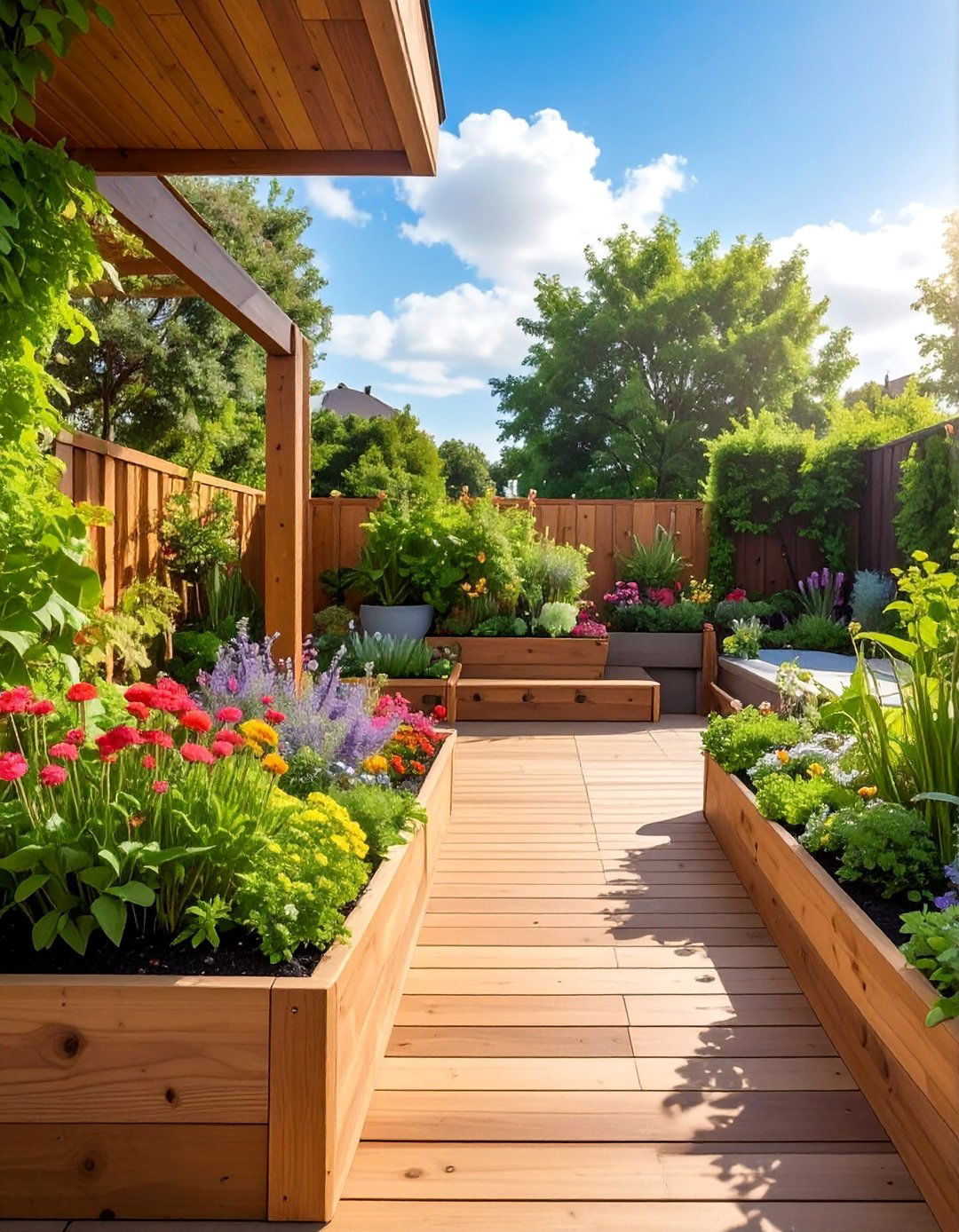 Container Garden Integration - 30 Backyard Deck Ideas on a Budget for Outdoor Fun