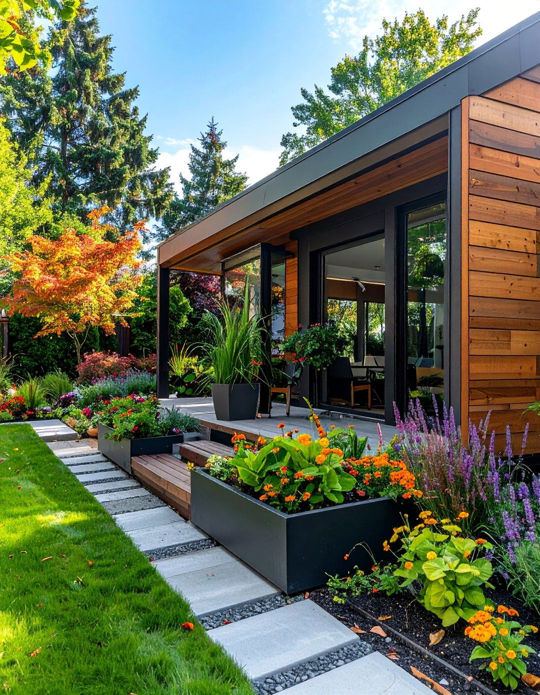 Container Garden Mobility System - 40 Backyard Ideas to Transform Your Outdoor Space