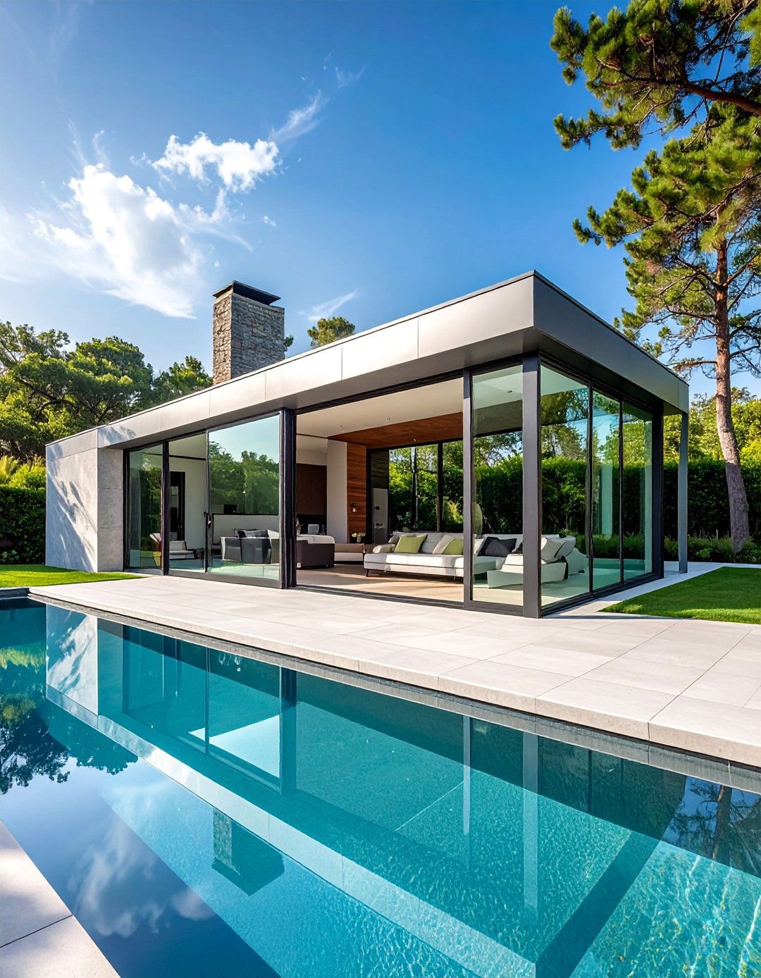 Contemporary Glass Pavilion - 25 Enclosed Patio Ideas for Outdoor Comfort