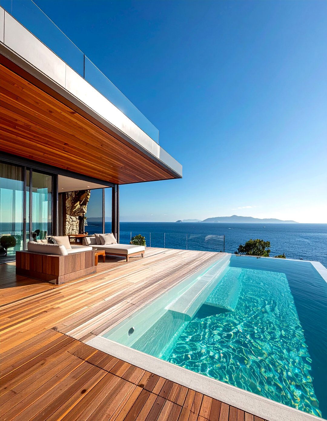 Contemporary Minimalist Platform - 30 Large Deck Ideas for Outdoor Entertaining and Relaxation