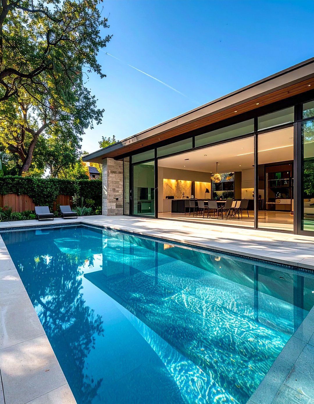 Contemporary Pool with Glass Block Accents - 40 Backyard Pool Ideas for a Refreshing Summer Oasis
