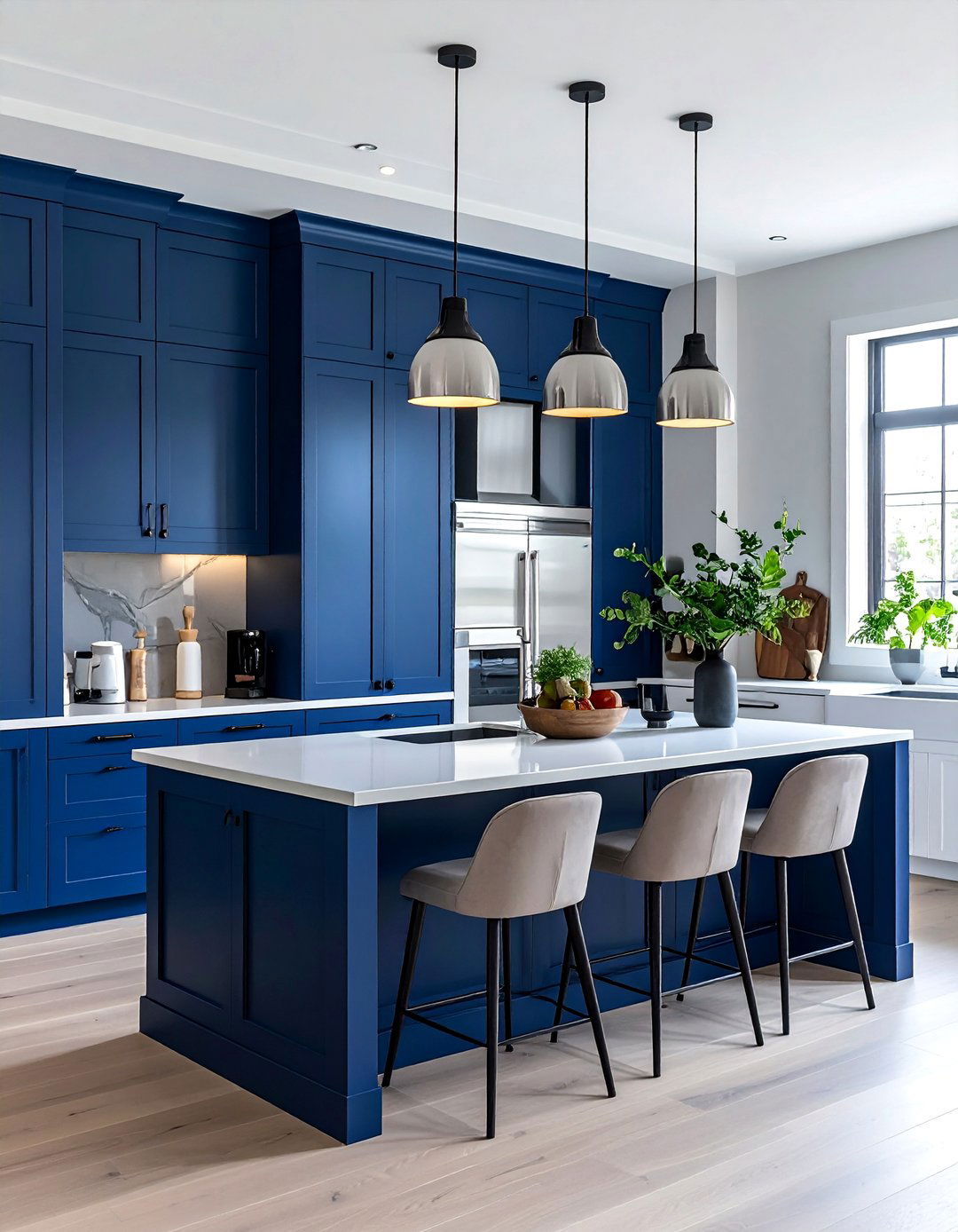 Contrasting Island Painted Kitchen Cabinets - 40 Painted Kitchen Cabinet Ideas to Refresh Your Space