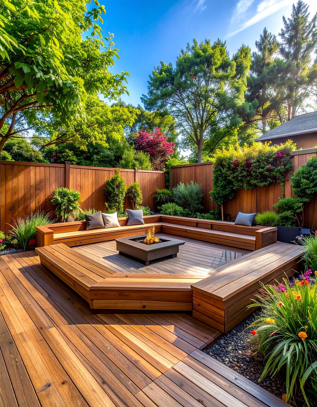 Conversation Pit Layout - 30 Backyard Deck Ideas on a Budget for Outdoor Fun