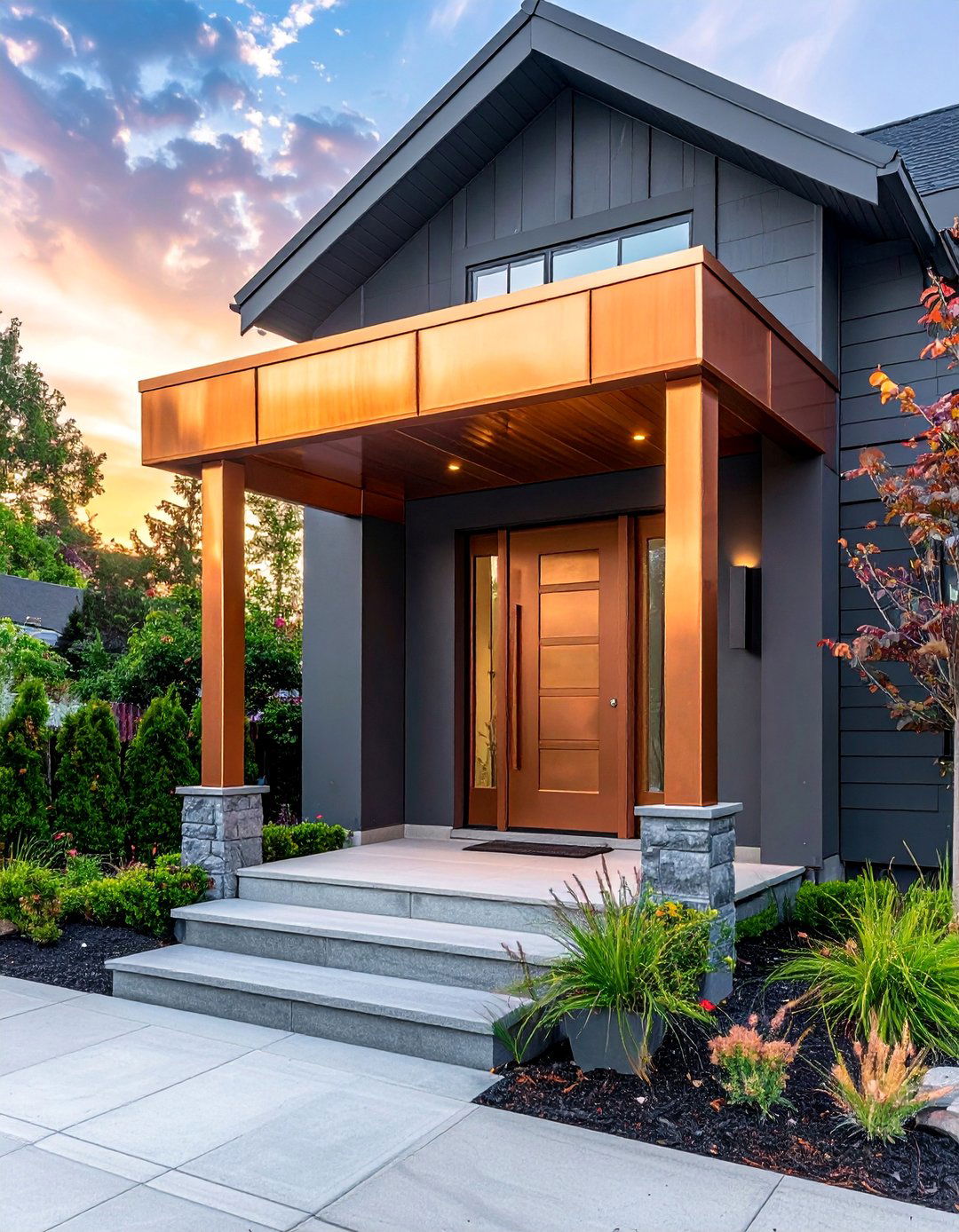 Copper Clad Front Door Canopy - 20 Front Door Canopy Ideas for a Welcoming Entrance