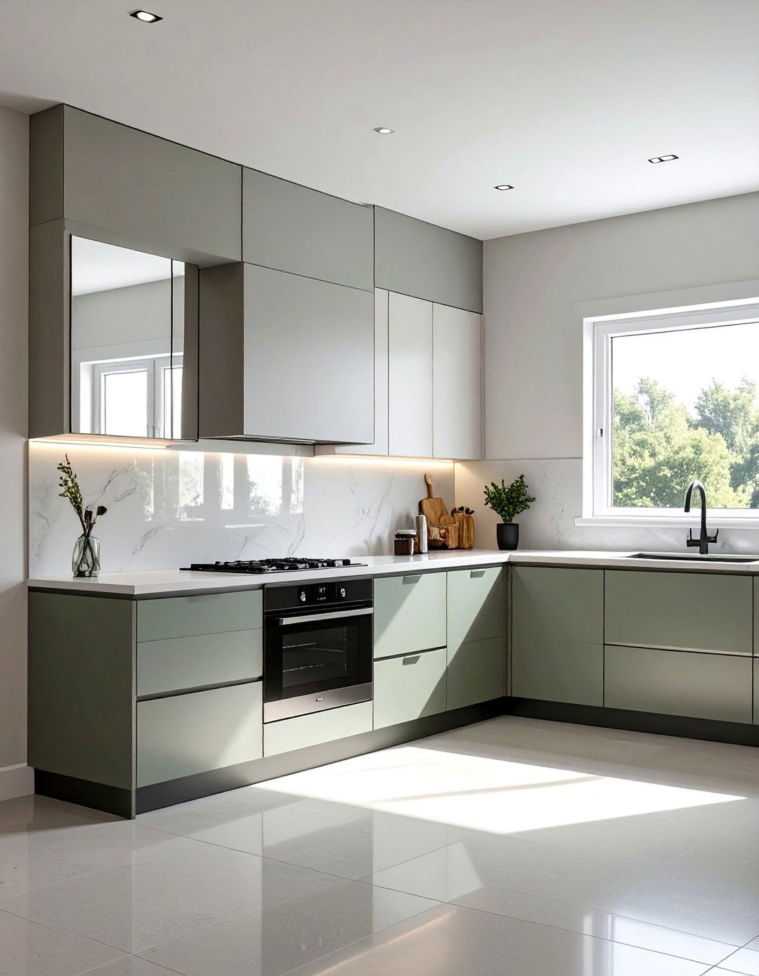 Corner Mirror Installations - 20 Mirror in Kitchen Ideas for a Brighter Space
