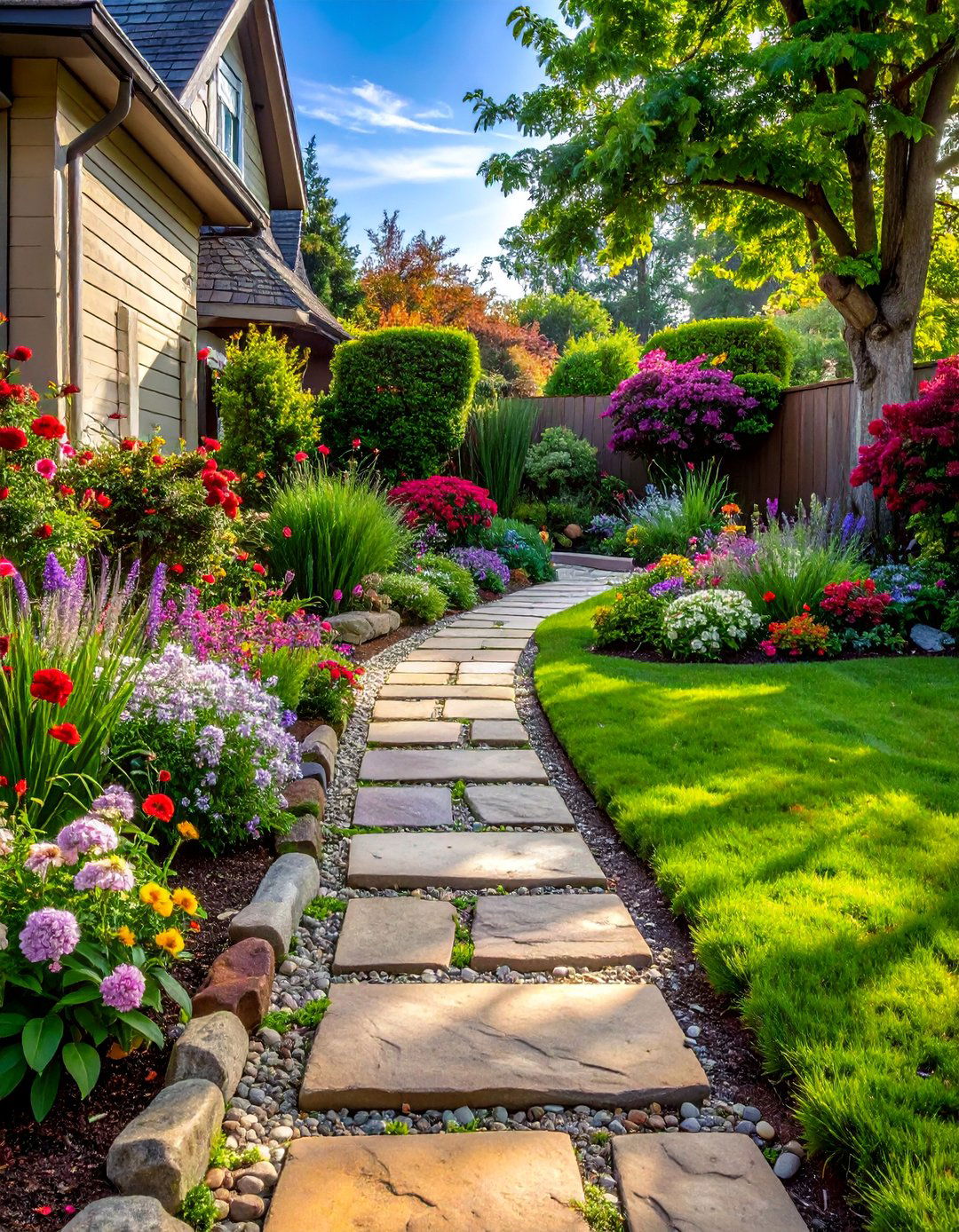30 Front Yard Landscaping Ideas With Rocks and Mulch