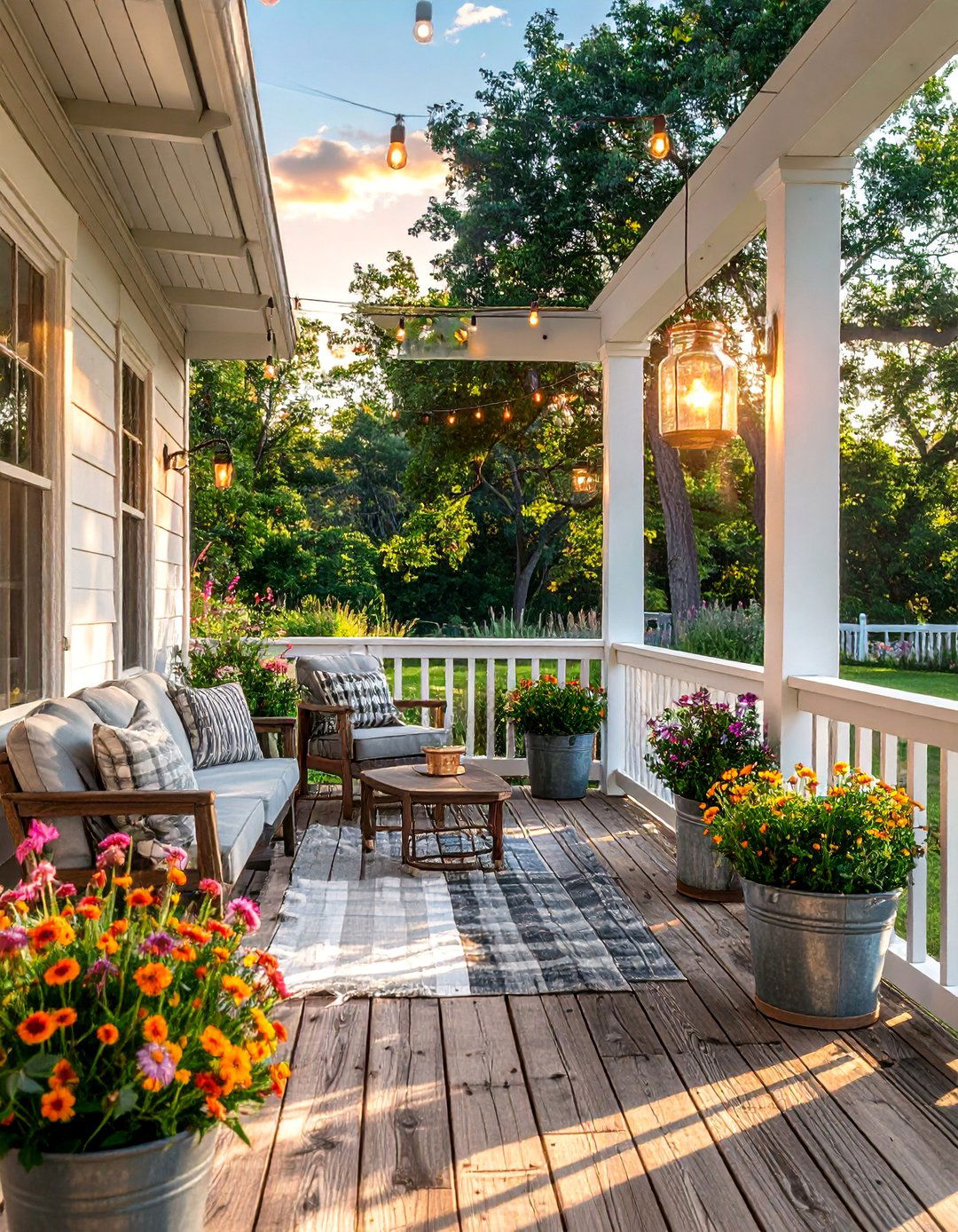 Country Farmhouse Character - 30 Large Deck Ideas for Outdoor Entertaining and Relaxation