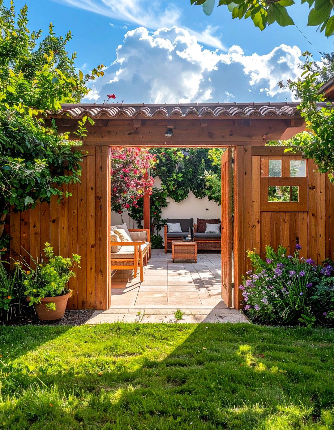 Courtyard Entry Front Door Gate - 20 Front Door Gate Ideas to Boost Curb Appeal