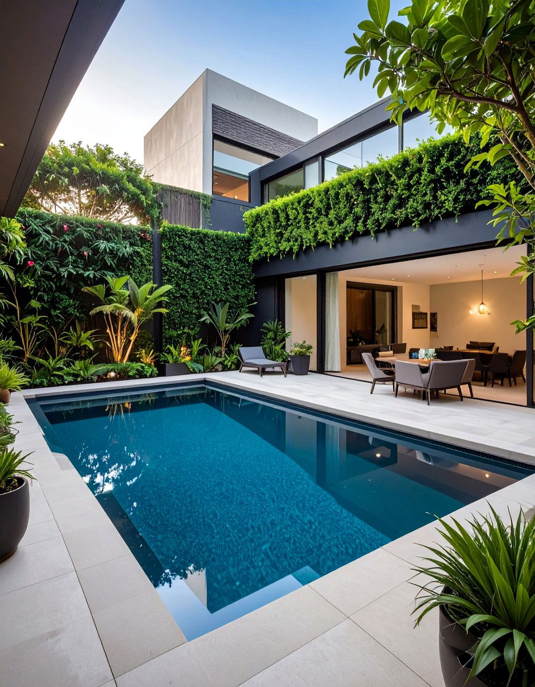 Courtyard Pool for Urban Homes - 40 Backyard Pool Ideas for a Refreshing Summer Oasis