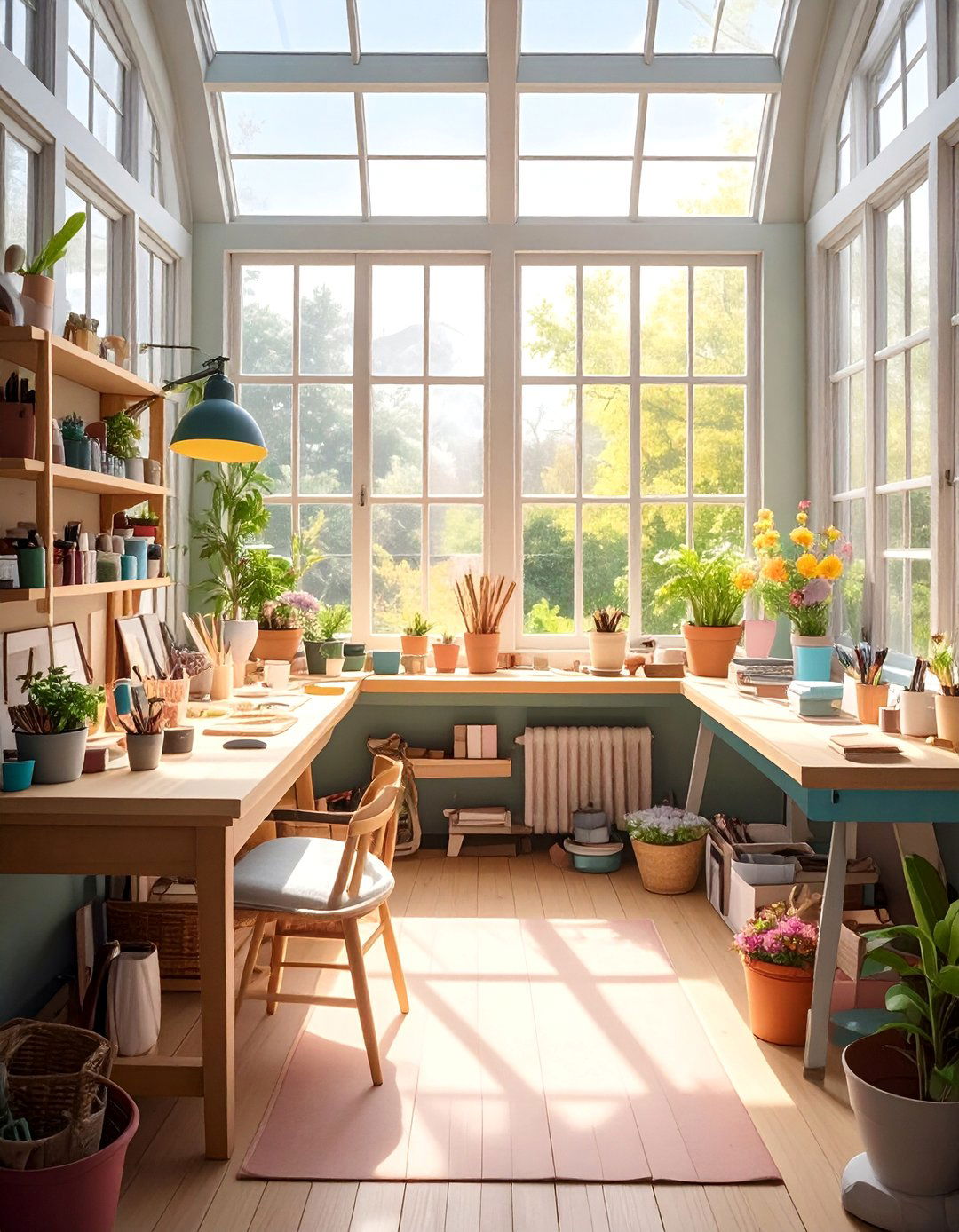 Craft Room Sunroom - 30 Sunroom Ideas to Brighten Your Home