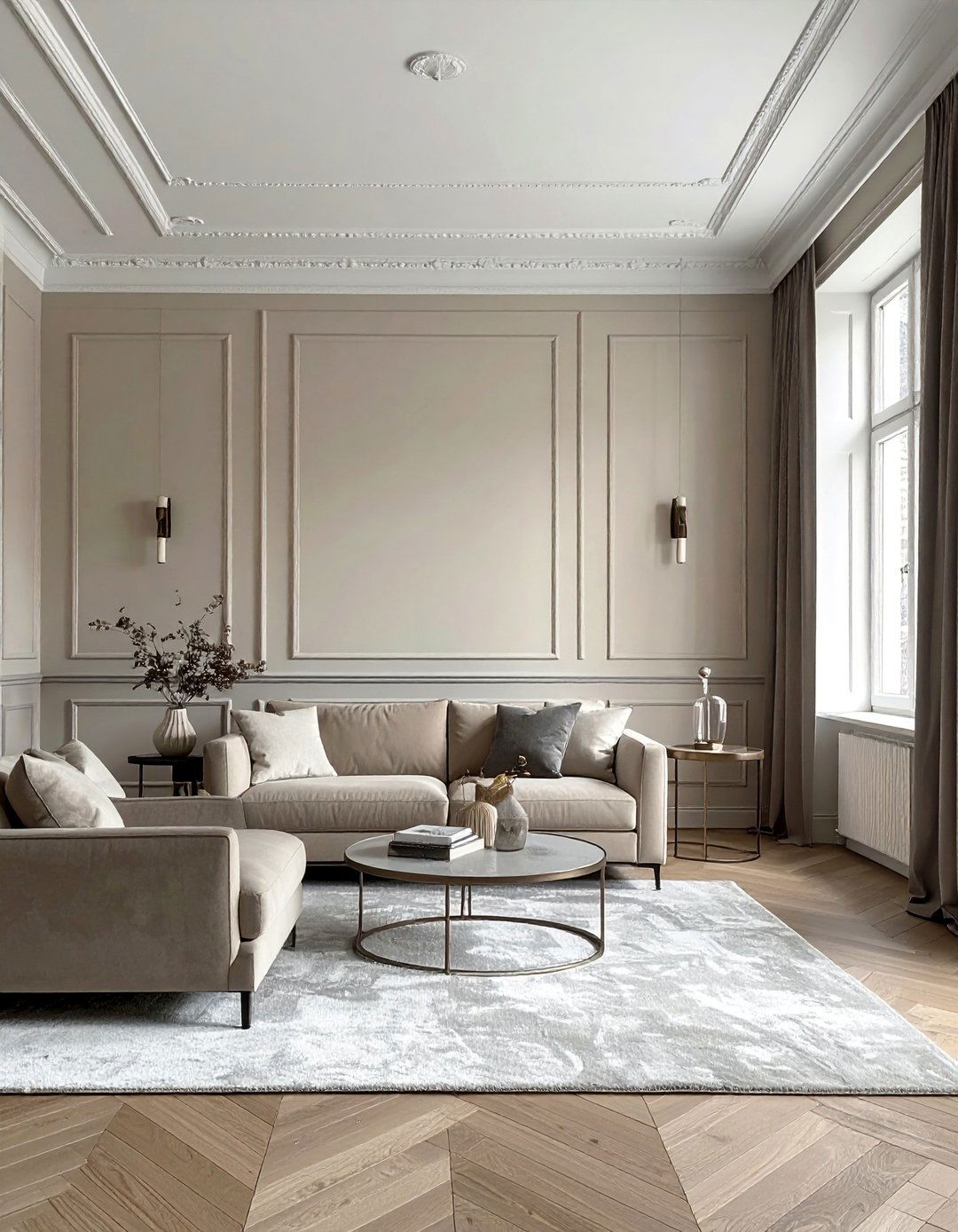 Cream Colored Walls with Grey Trim - 30 Grey and Cream Living Room Ideas for Elegance