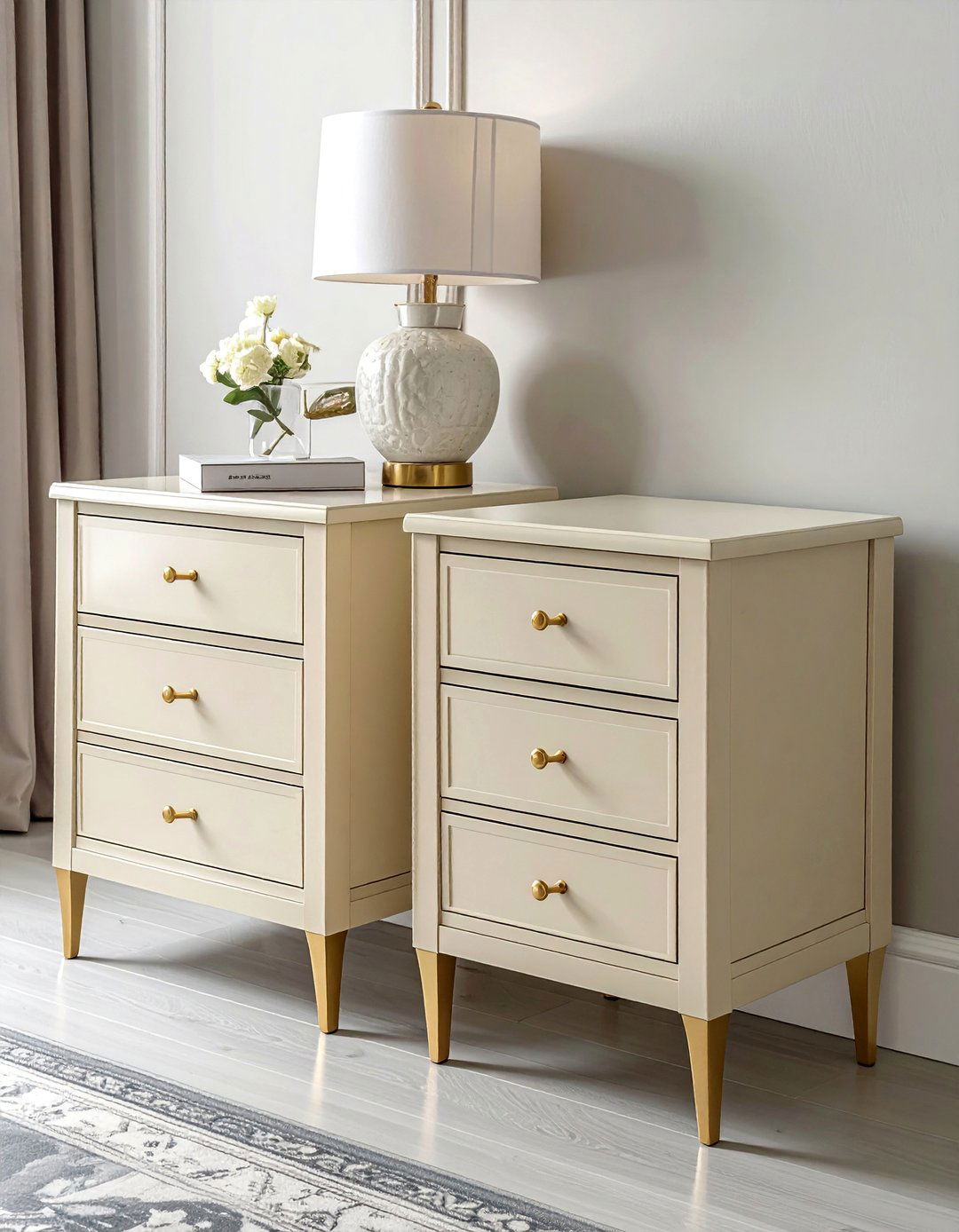 Cream Painted Bedside Tables - 20 Painted Bedroom Furniture Ideas to Refresh Your Space