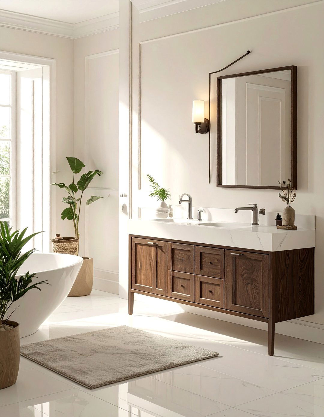 Creamy Off White Bathroom - 40 Bathroom Paint Ideas for a Fresh New Look