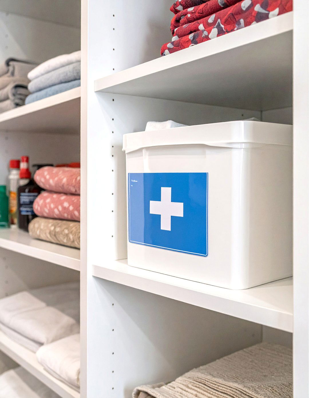 Create a First Aid Station for Linen Closet Organization - 30 Linen Closet Organization Ideas for a Tidy Home