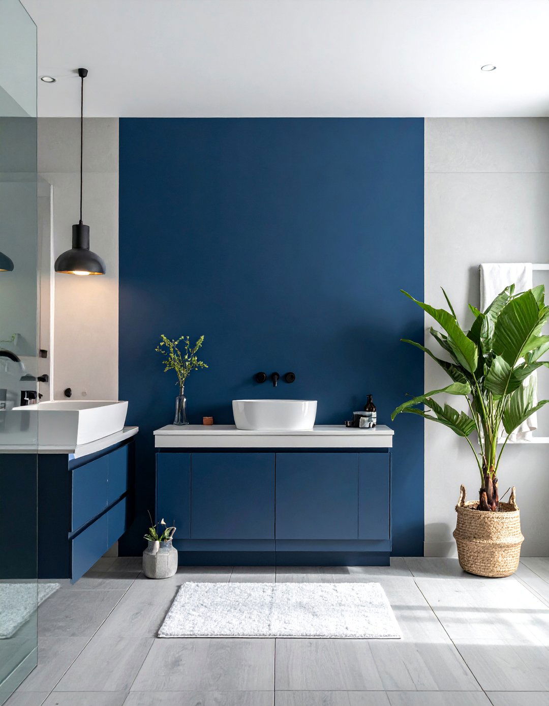 Creative Color Block Bathroom - 40 Bathroom Paint Ideas for a Fresh New Look