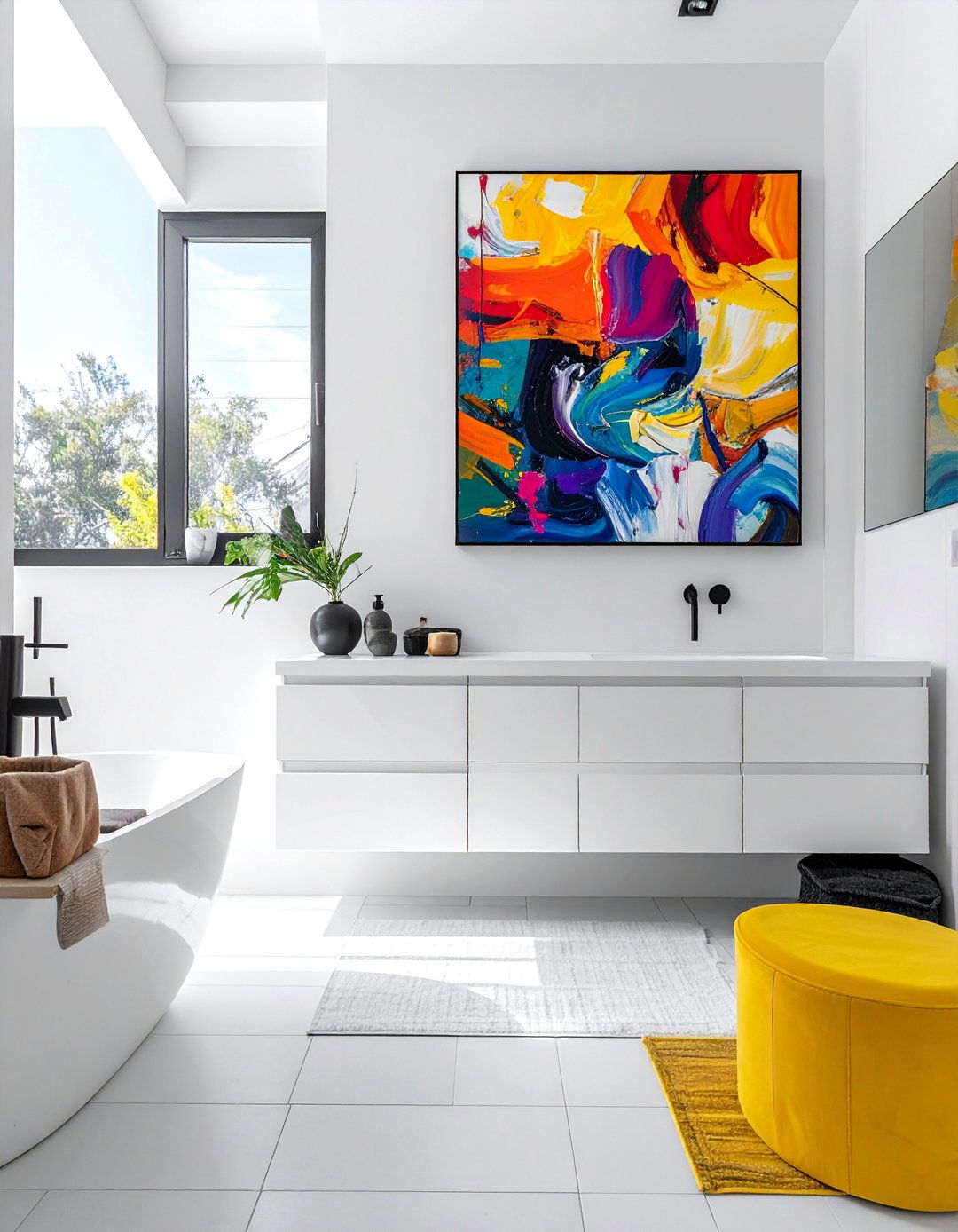 Crisp Cool White Bathroom - 40 Bathroom Paint Ideas for a Fresh New Look