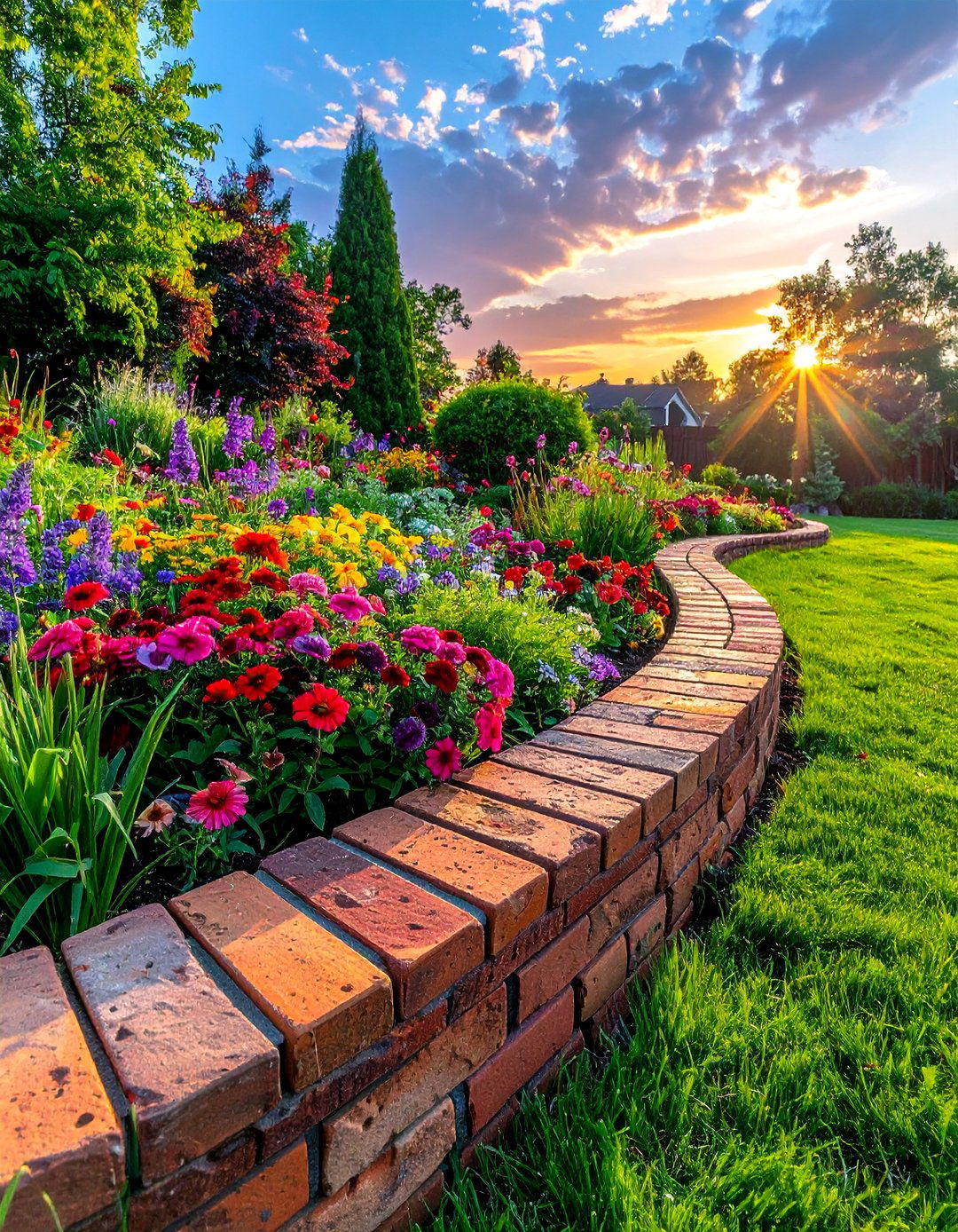 Curved Brick Garden Edging - 20 Brick Landscaping Ideas for Timeless Outdoor Charm